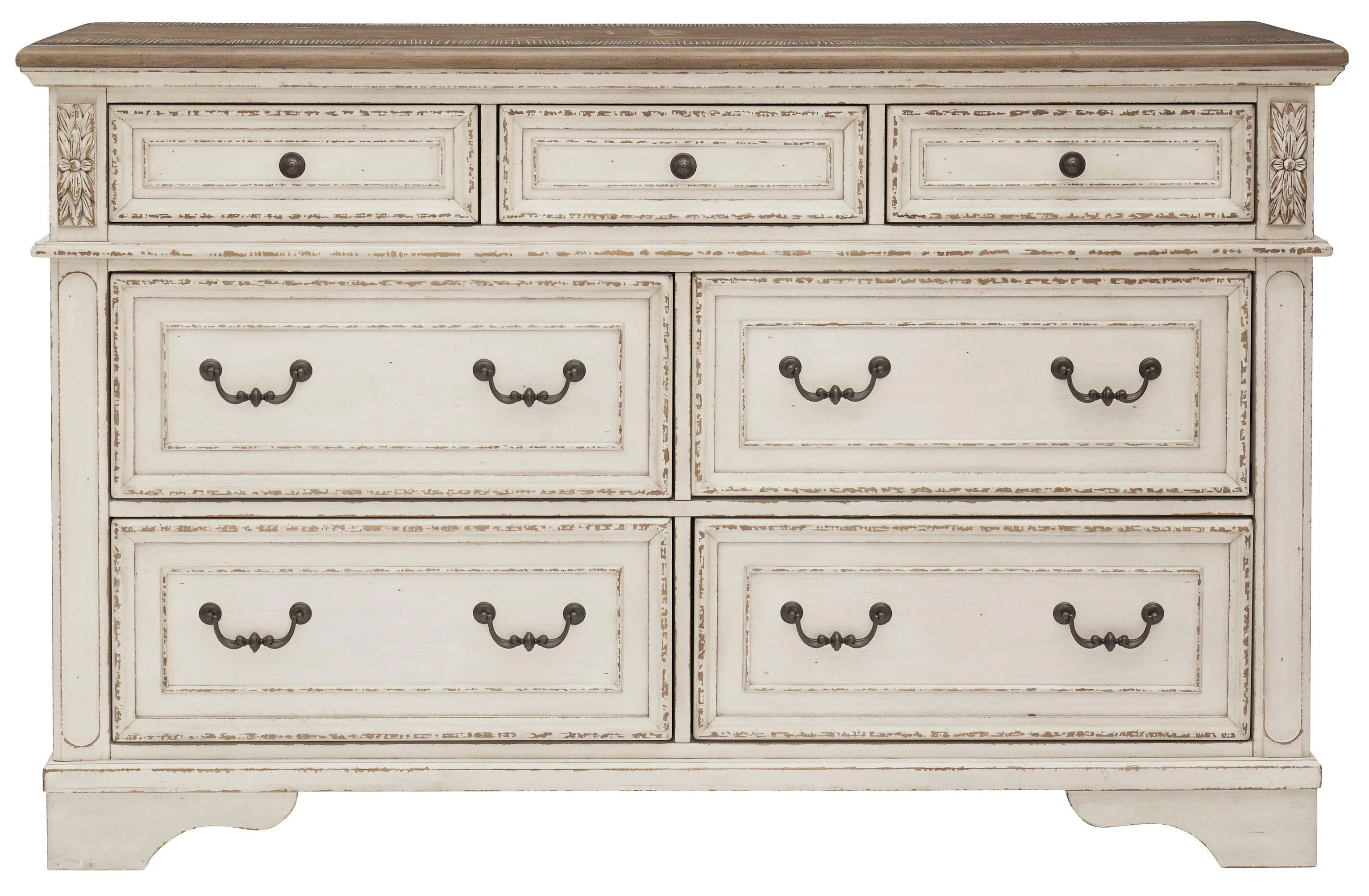 Realyn Chipped White Upholstered Panel Bedroom Set - Image 7