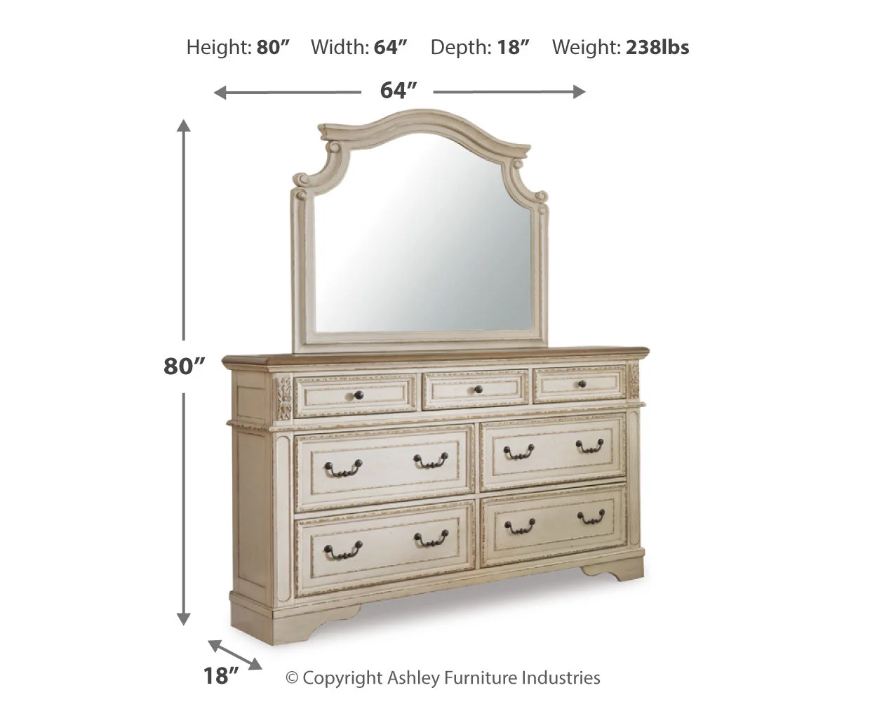 Realyn Chipped White Upholstered Storage Platform Bedroom Set with Footboard Bench - Image 34
