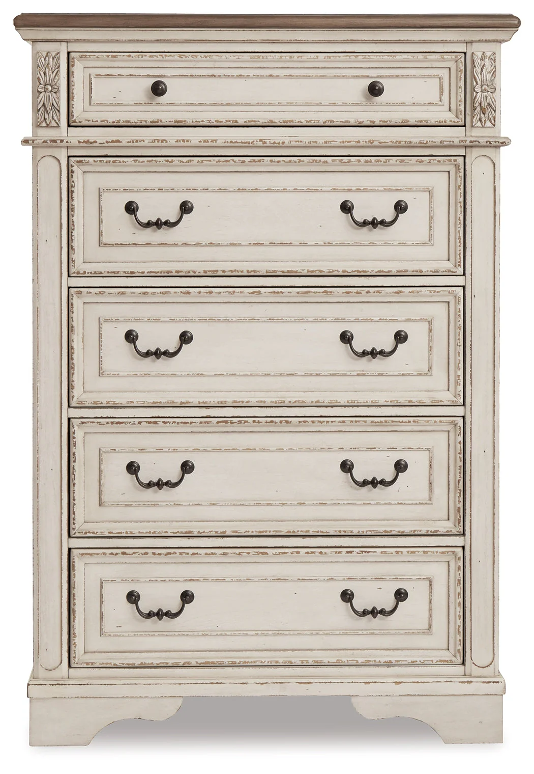 Realyn Chipped White Upholstered Storage Platform Bedroom Set with Footboard Bench - Image 39