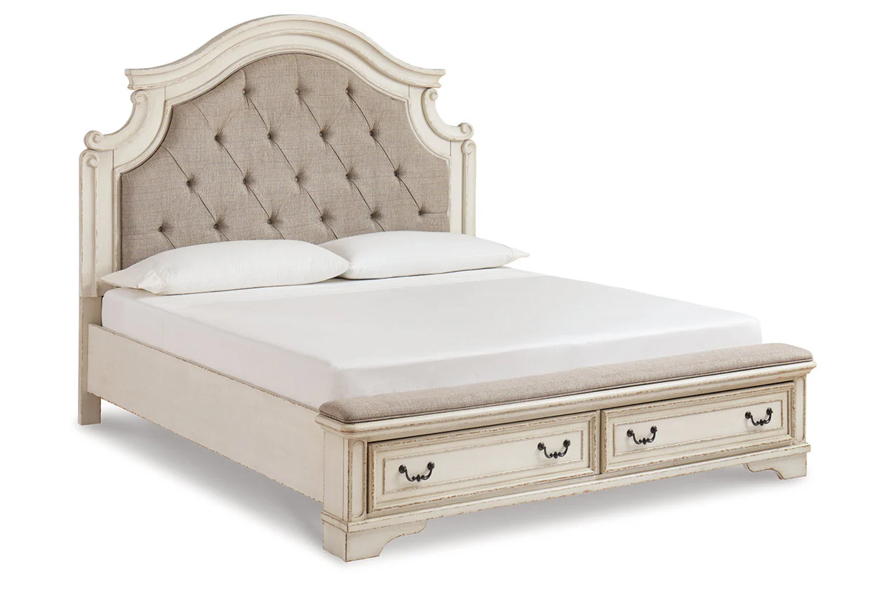 Realyn Two-tone King Upholstered Storage Platform Bed - Image 9