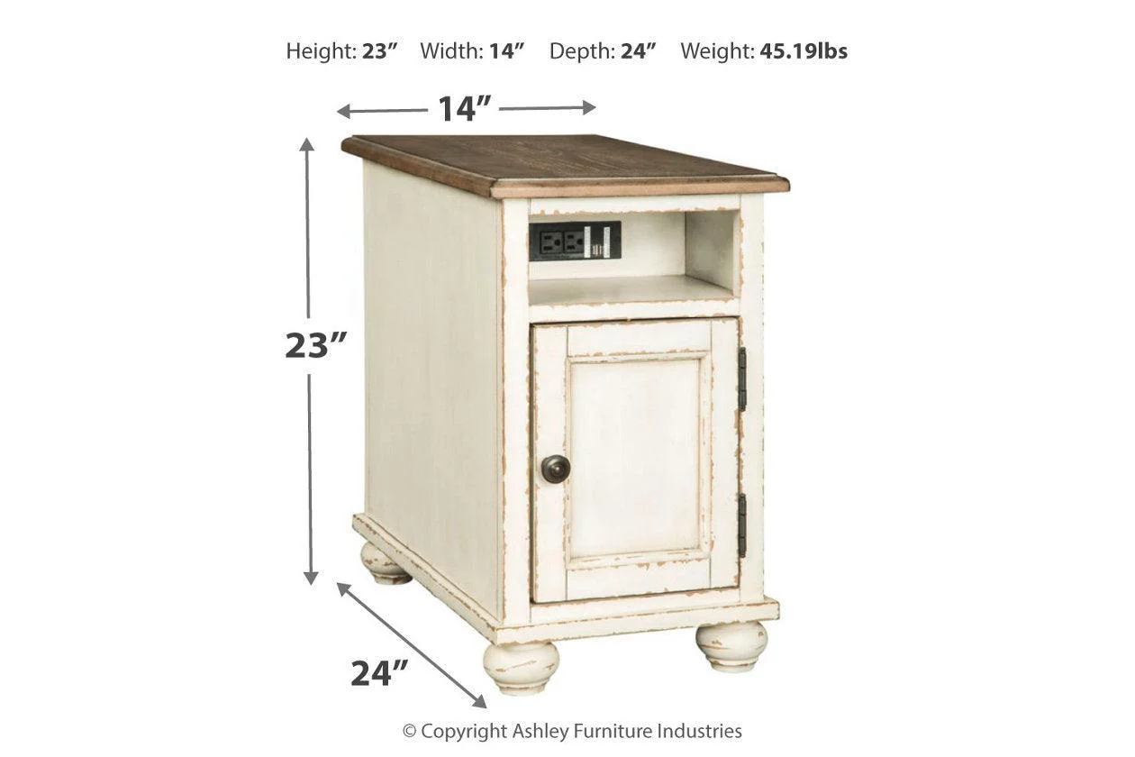Realyn White/Brown Chairside End Table - Image 3