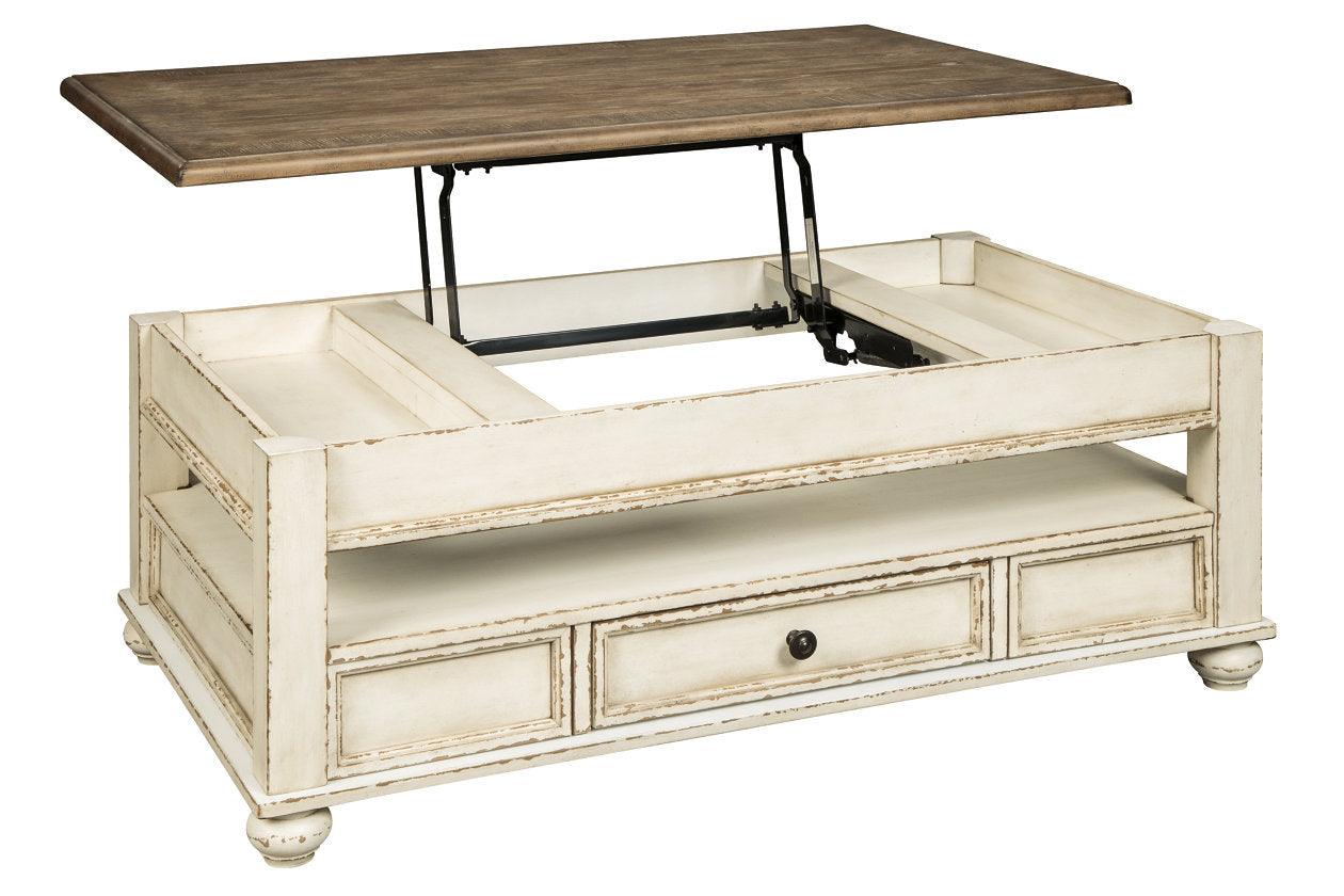 Realyn White/Brown Coffee Table with Lift Top - Image 3
