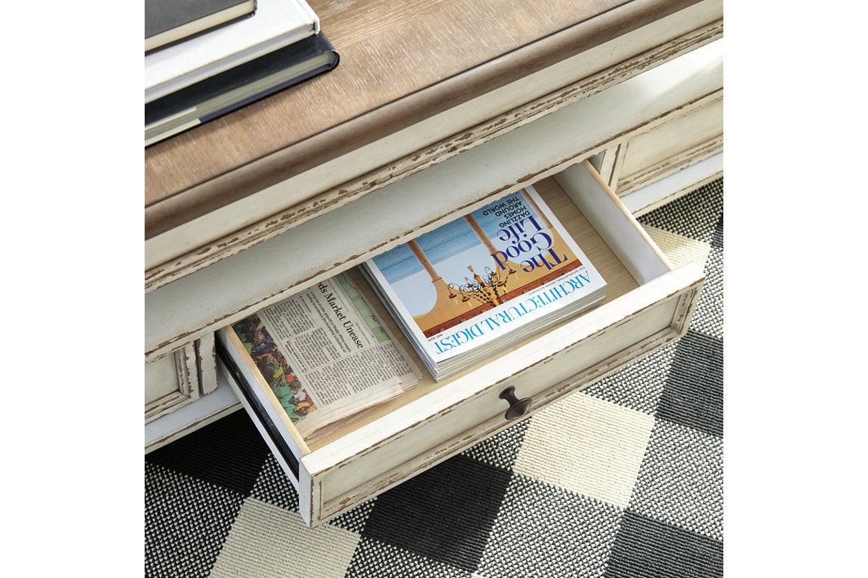 Realyn White/Brown Coffee Table with Lift Top - Image 7