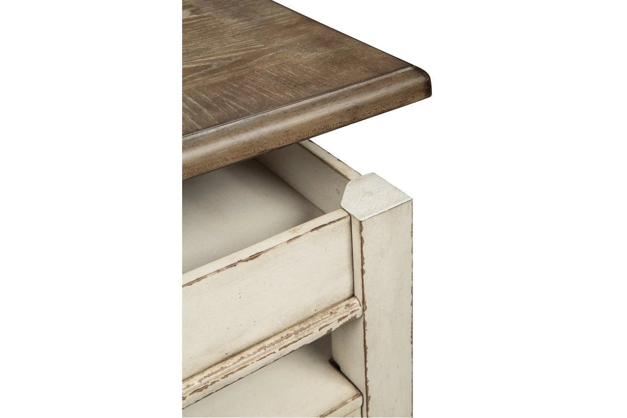 Realyn White/Brown Coffee Table with Lift Top - Image 8