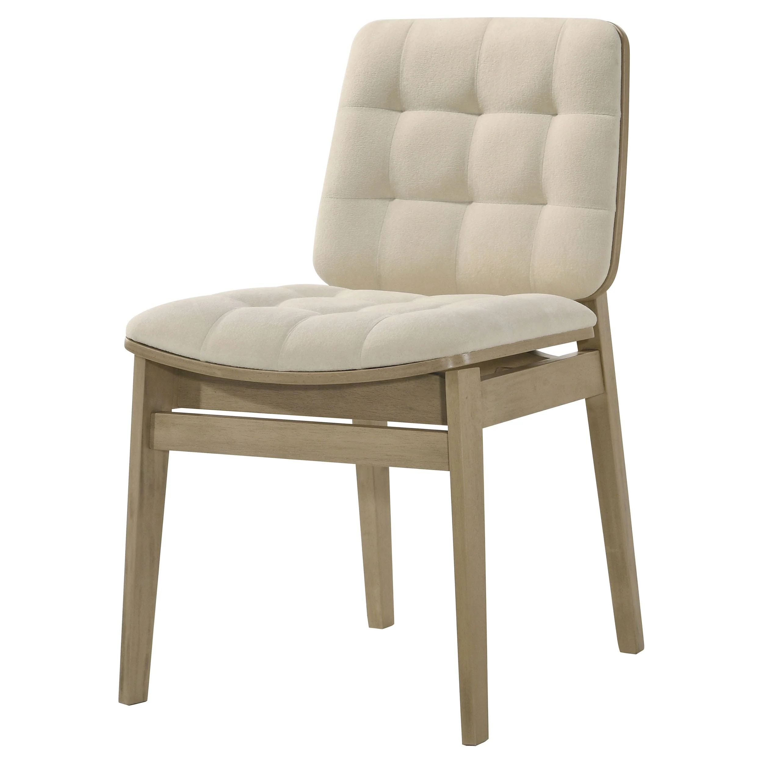 Redbridge Cream/Natural Oak Velvet Upholstered Side Chair (Set of 2) - Image 5
