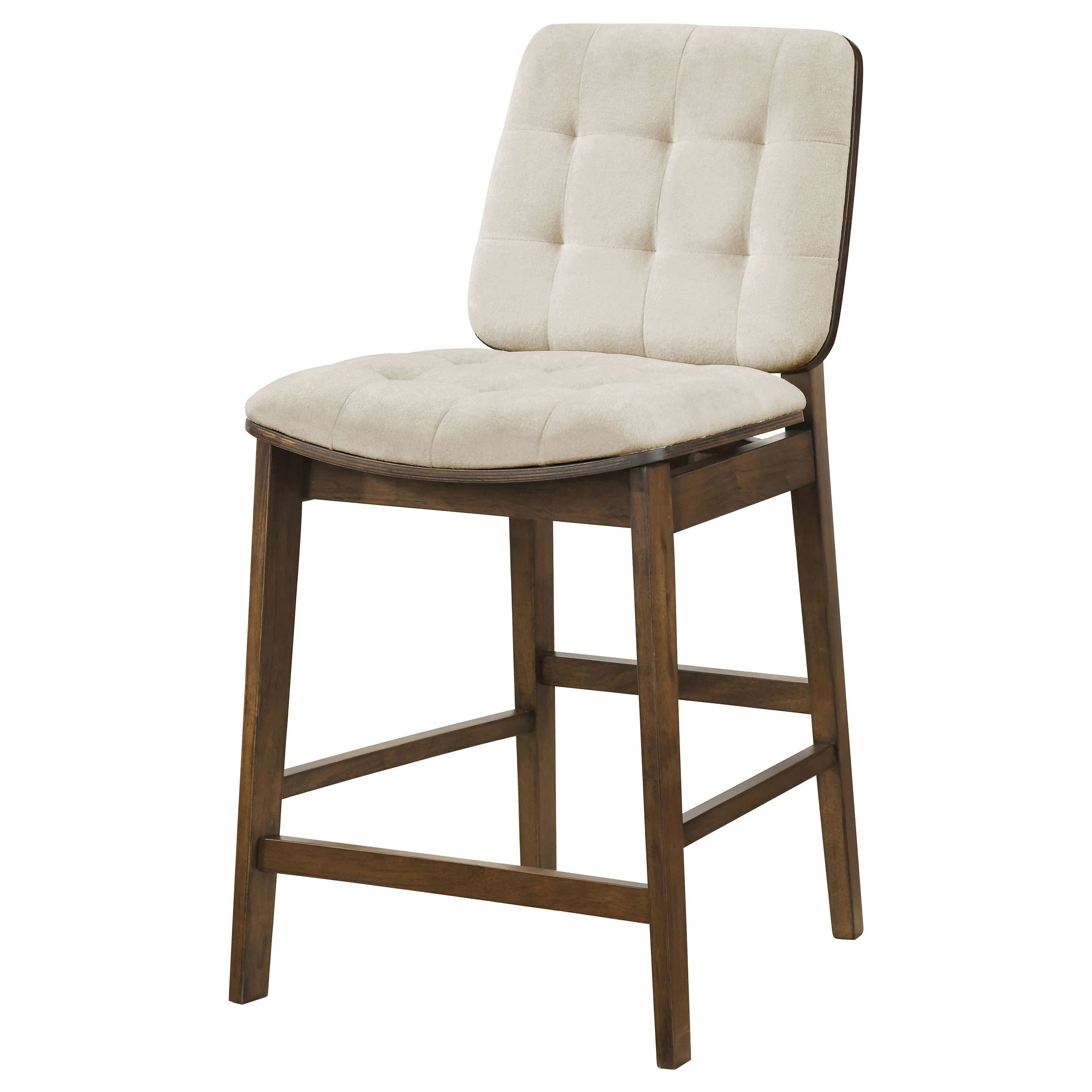 Redbridge Cream/Walnut Velvet Upholstered Counter Chair (Set of 2) - Image 4