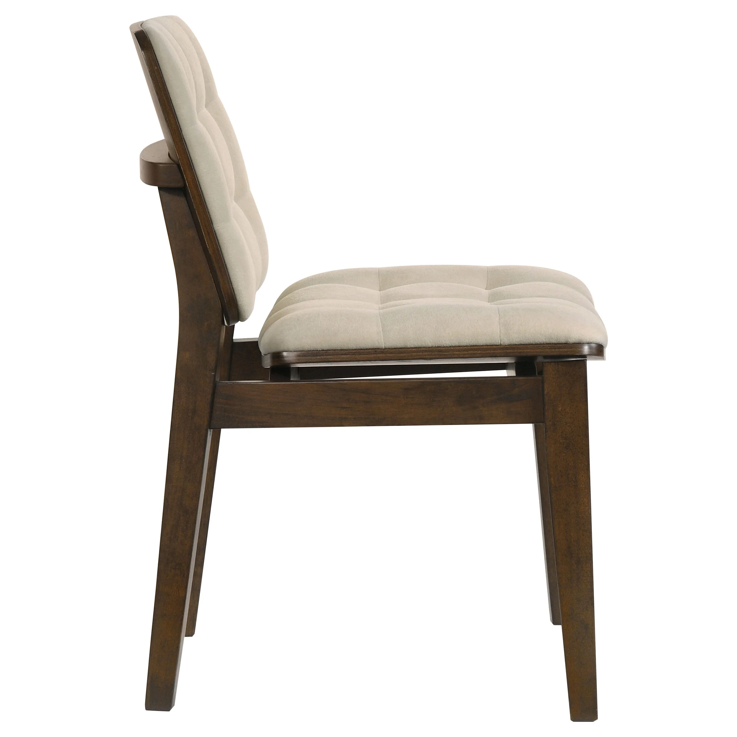 Redbridge Cream/Walnut Velvet Upholstered Side Chair (Set of 2) - Image 8