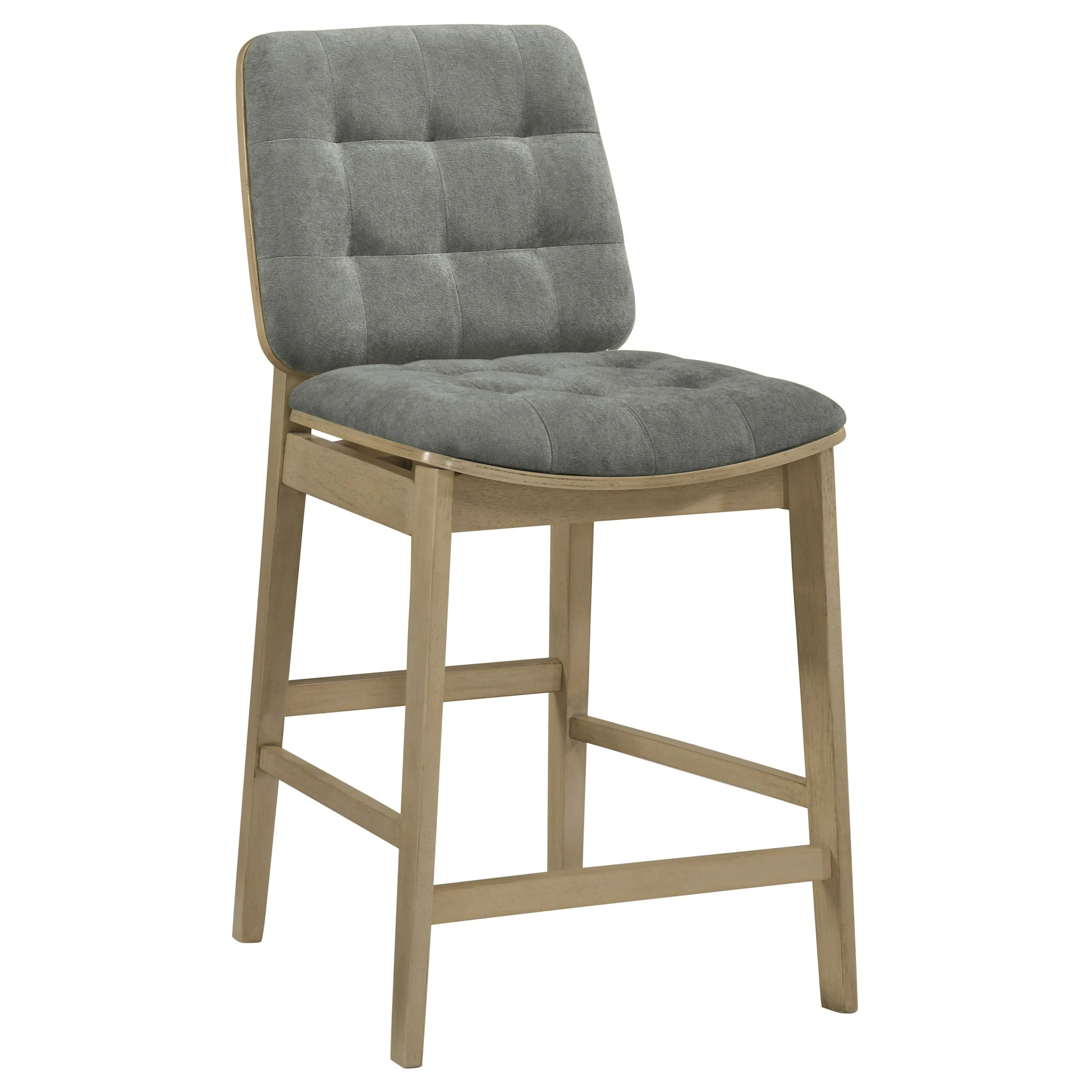 Redbridge Grey/Natural Oak Velvet Upholstered Counter Chair (Set of 2) - Image 2