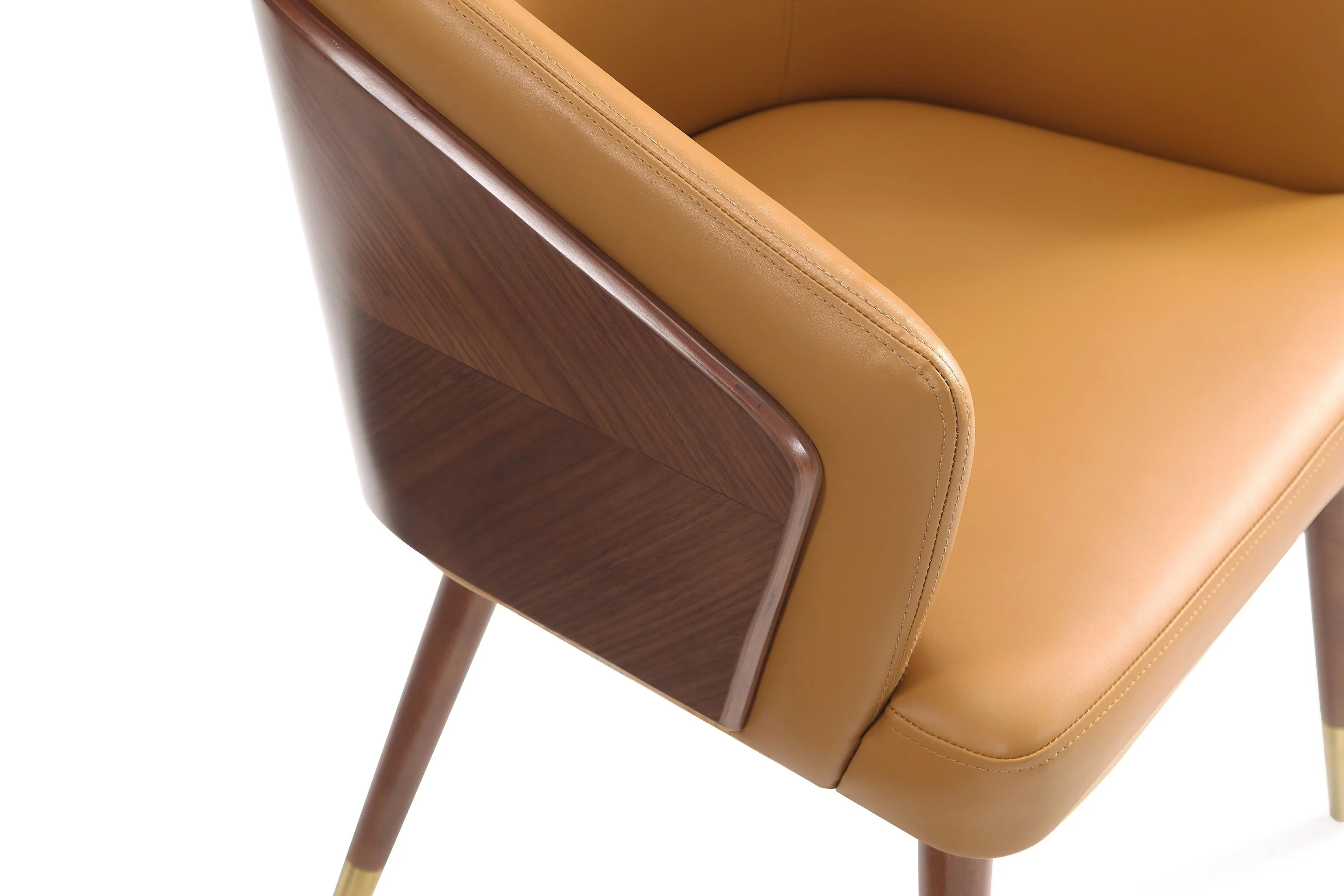 Reeva Dining Chair in Walnut and Camal (set of 2) - Image 5
