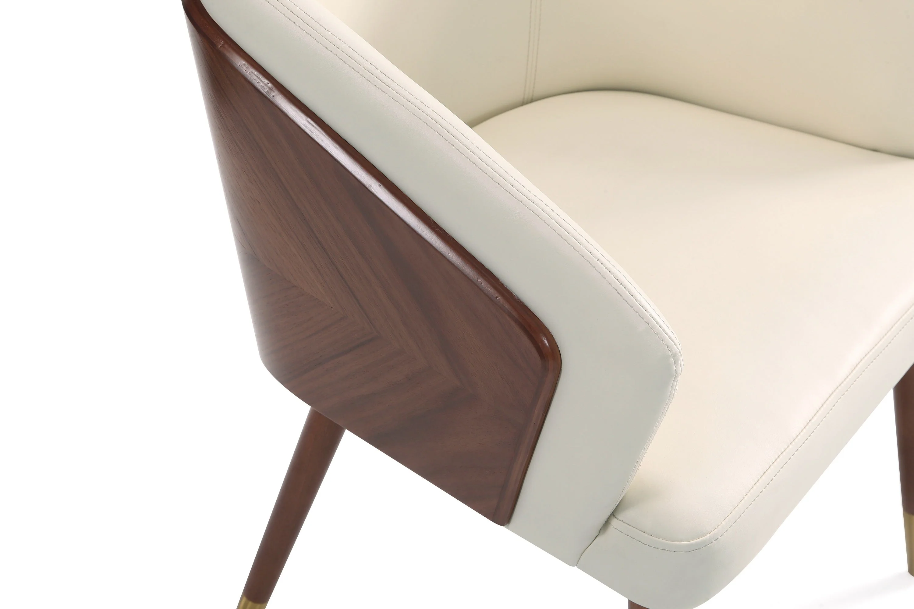 Reeva Dining Chair in Walnut and Cream - Image 5