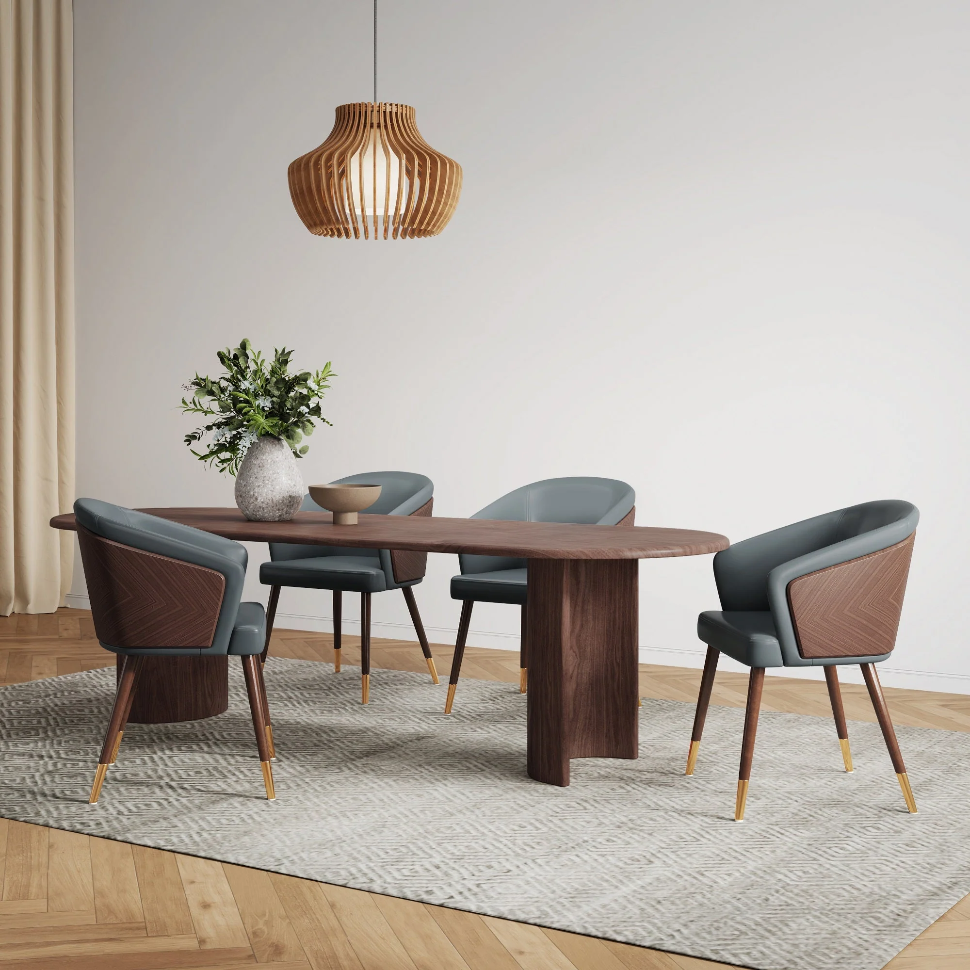 Reeva Dining Chair in Walnut and Graphite Grey - Image 2