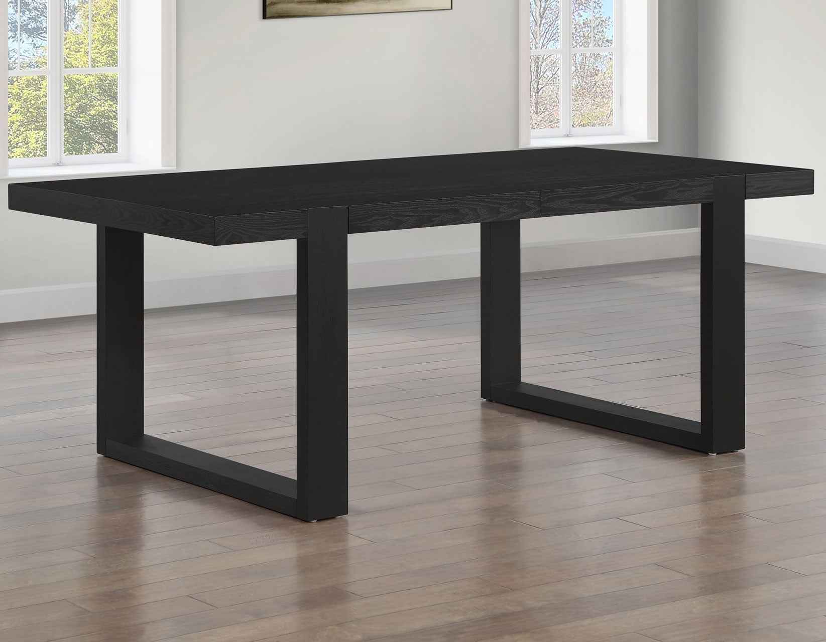 Reid 77-95″ Dining Table with 18″ Leaf, Black Finish - Image 2