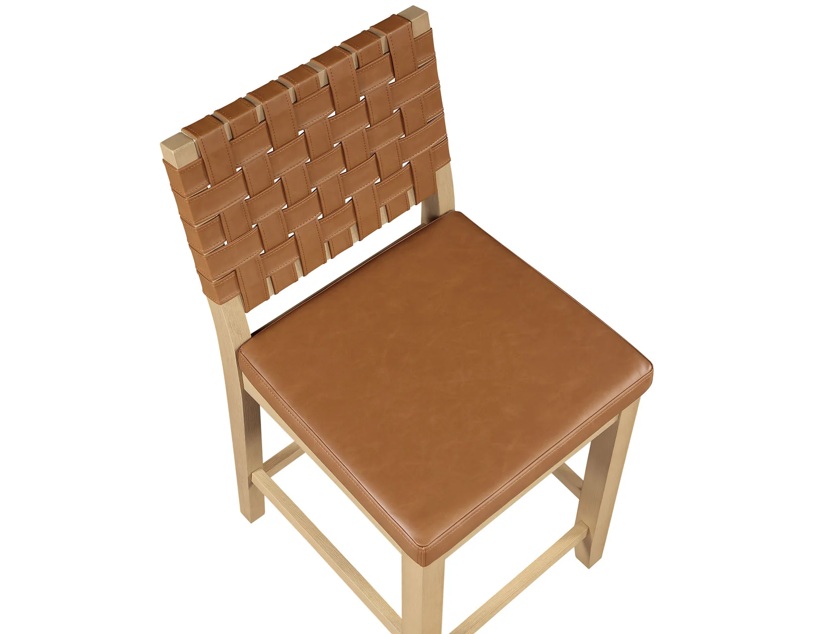 Reid Camel Vegan Leather 24″ Counter Stool Sand Finish - Image 3