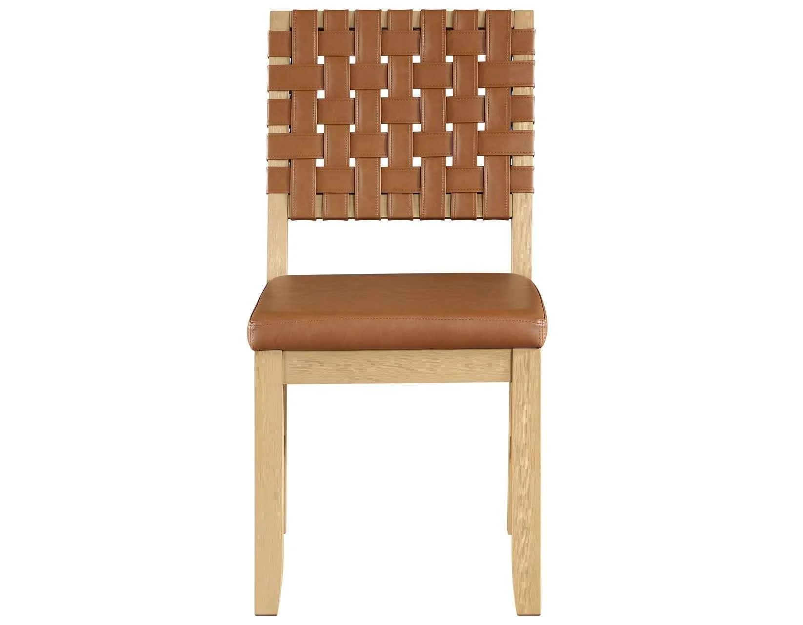 Reid Camel Vegan Leather Side Chair, Sand Finish, Set of 2 - Image 2