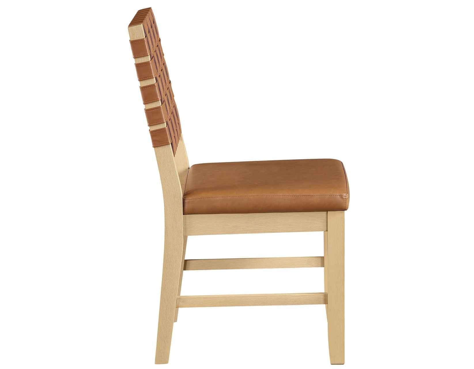 Reid Camel Vegan Leather Side Chair, Sand Finish, Set of 2 - Image 4