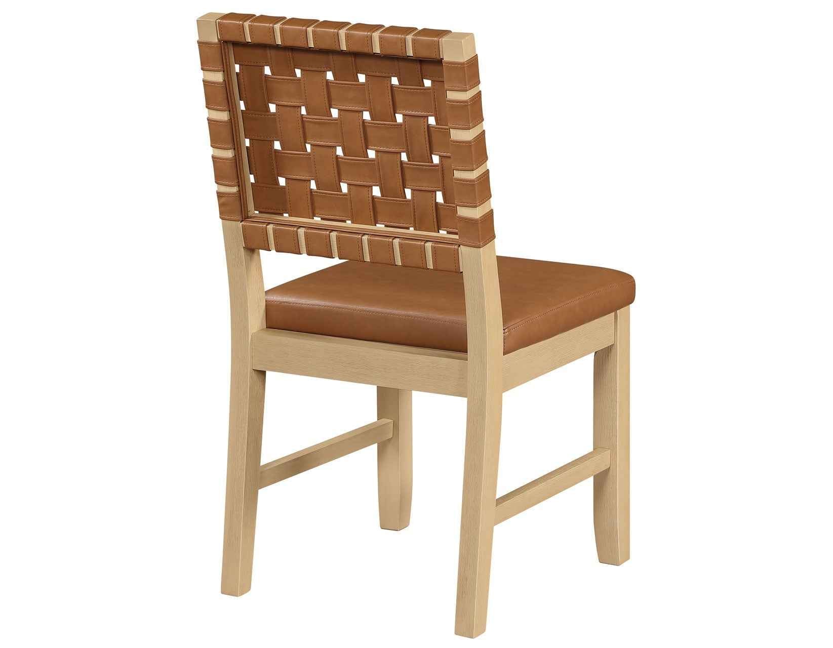 Reid Camel Vegan Leather Side Chair, Sand Finish, Set of 2 - Image 5