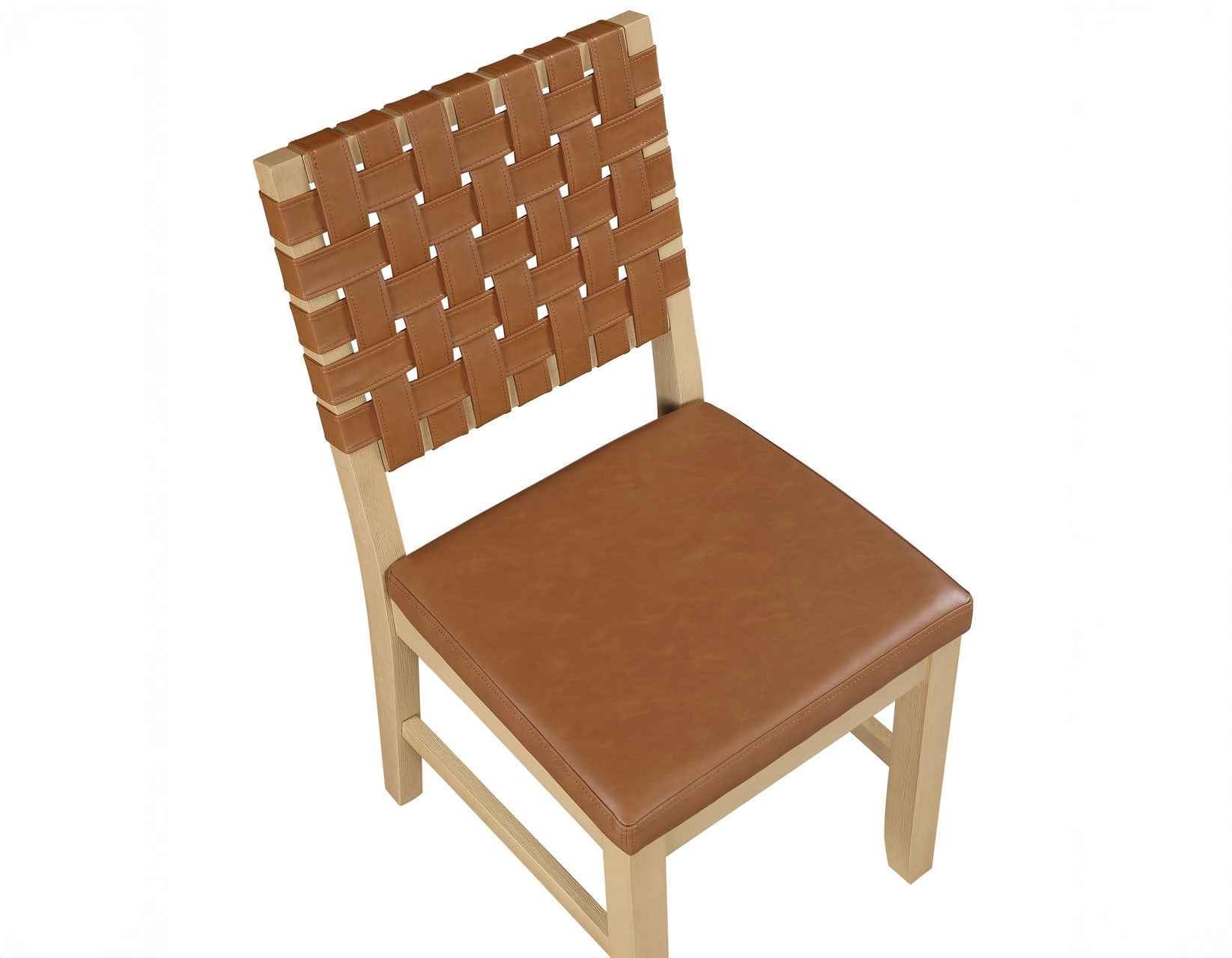 Reid Camel Vegan Leather Side Chair, Sand Finish, Set of 2 - Image 8