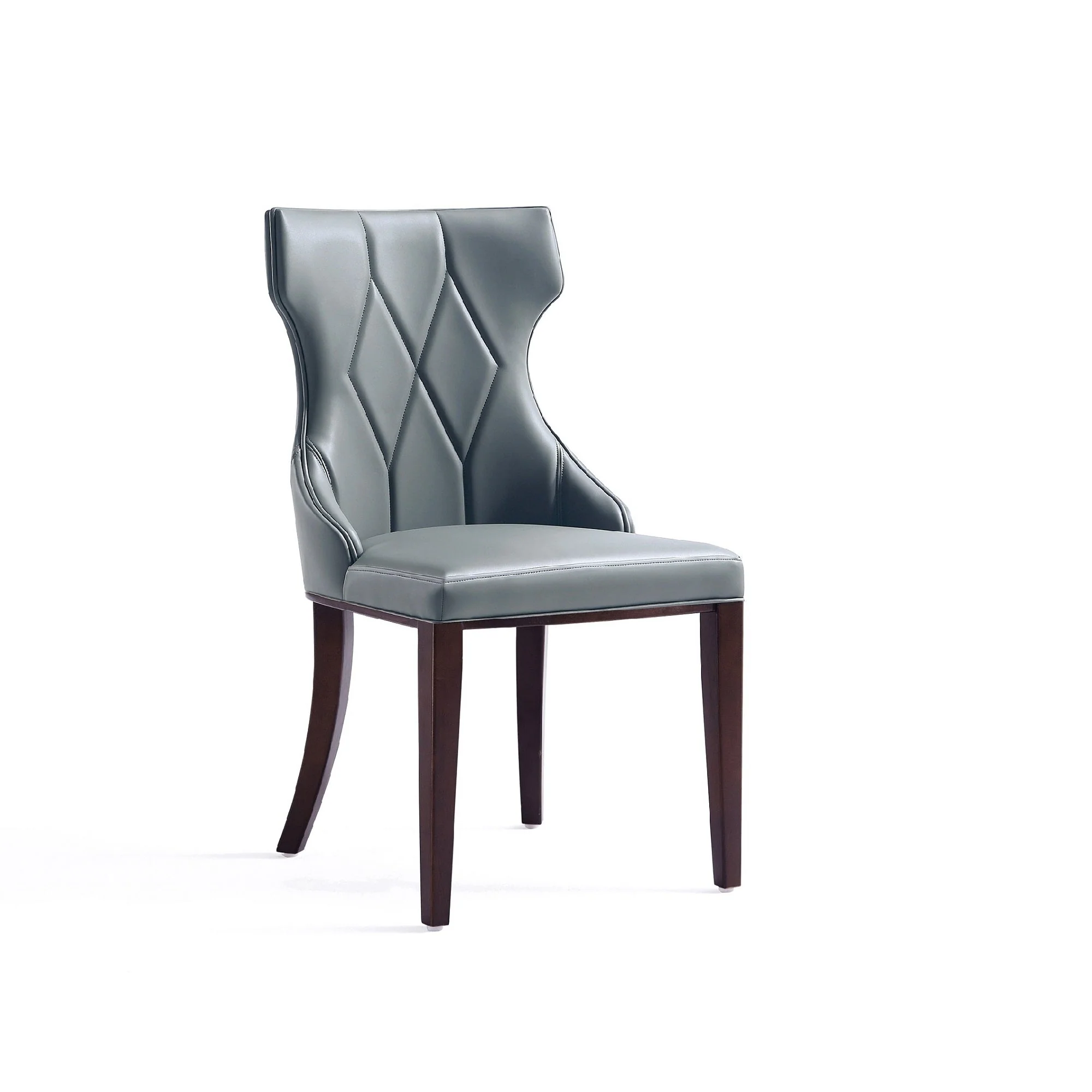 Reine Faux Leather Dining Chair in Pebble Grey (set of 4) - Image 4