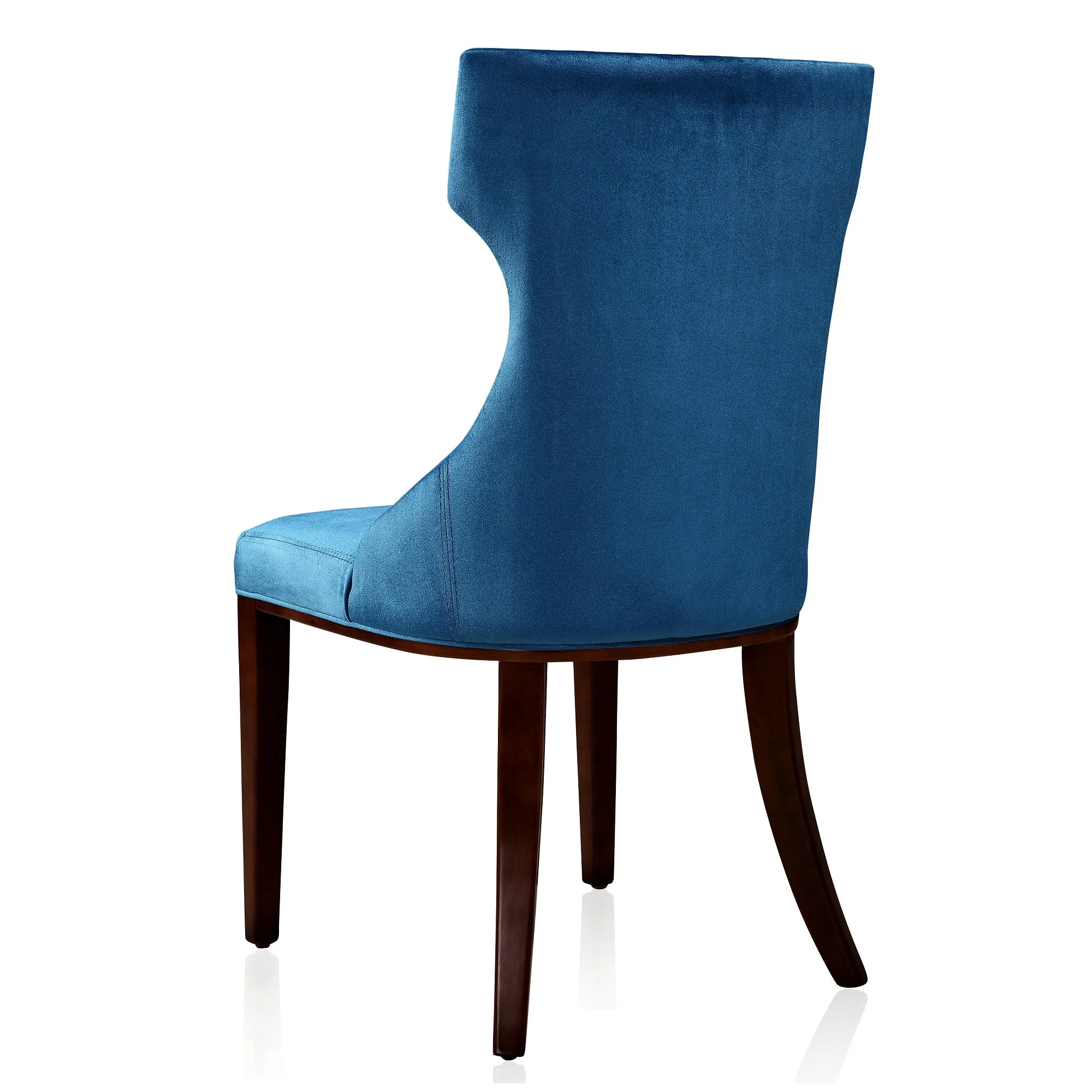 Reine Velvet Dining Chair (Set of Two) in Cobalt Blue and Walnut - Image 7