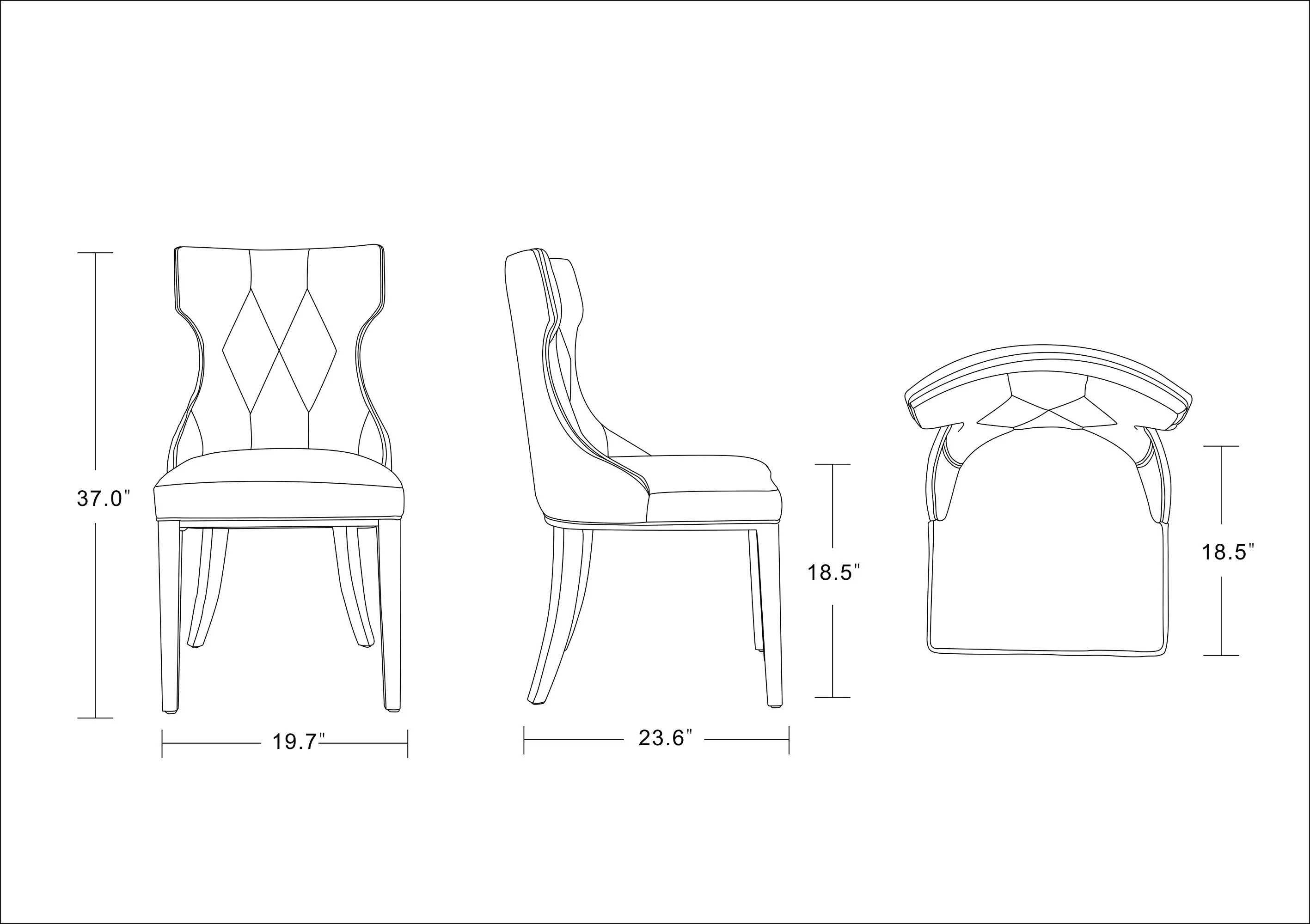 Reine Velvet Dining Chair (Set of Two) in Grey and Walnut - Image 3
