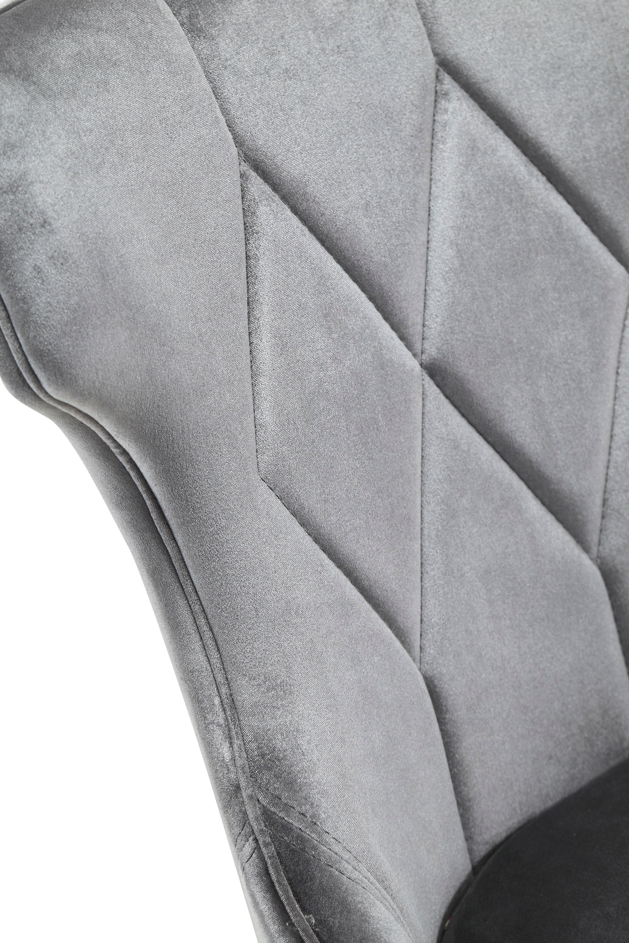 Reine Velvet Dining Chair (Set of Two) in Grey and Walnut - Image 7