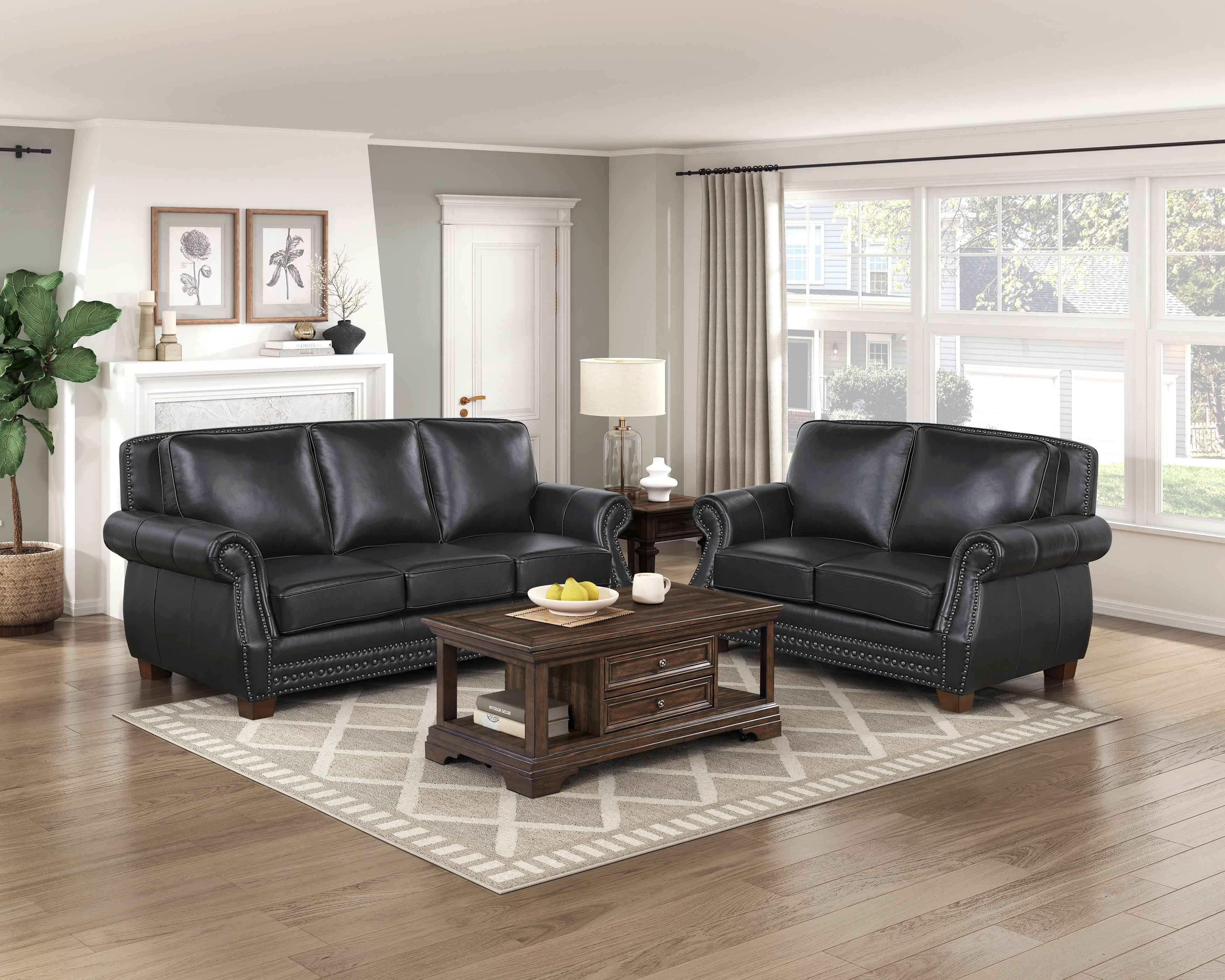 Remington Black Leather Living Room Set - Image 20