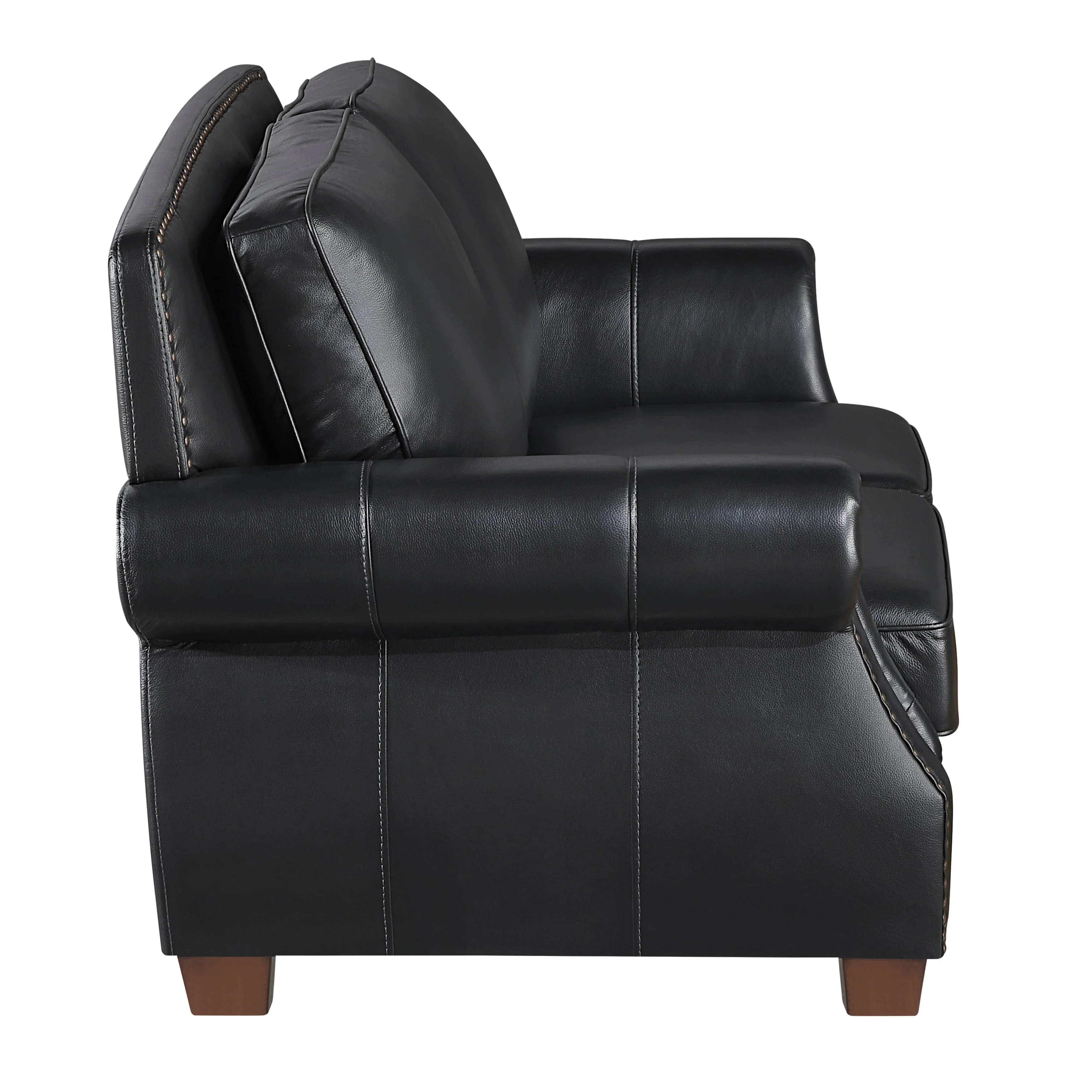 Remington Black Leather Loveseat - Image 3