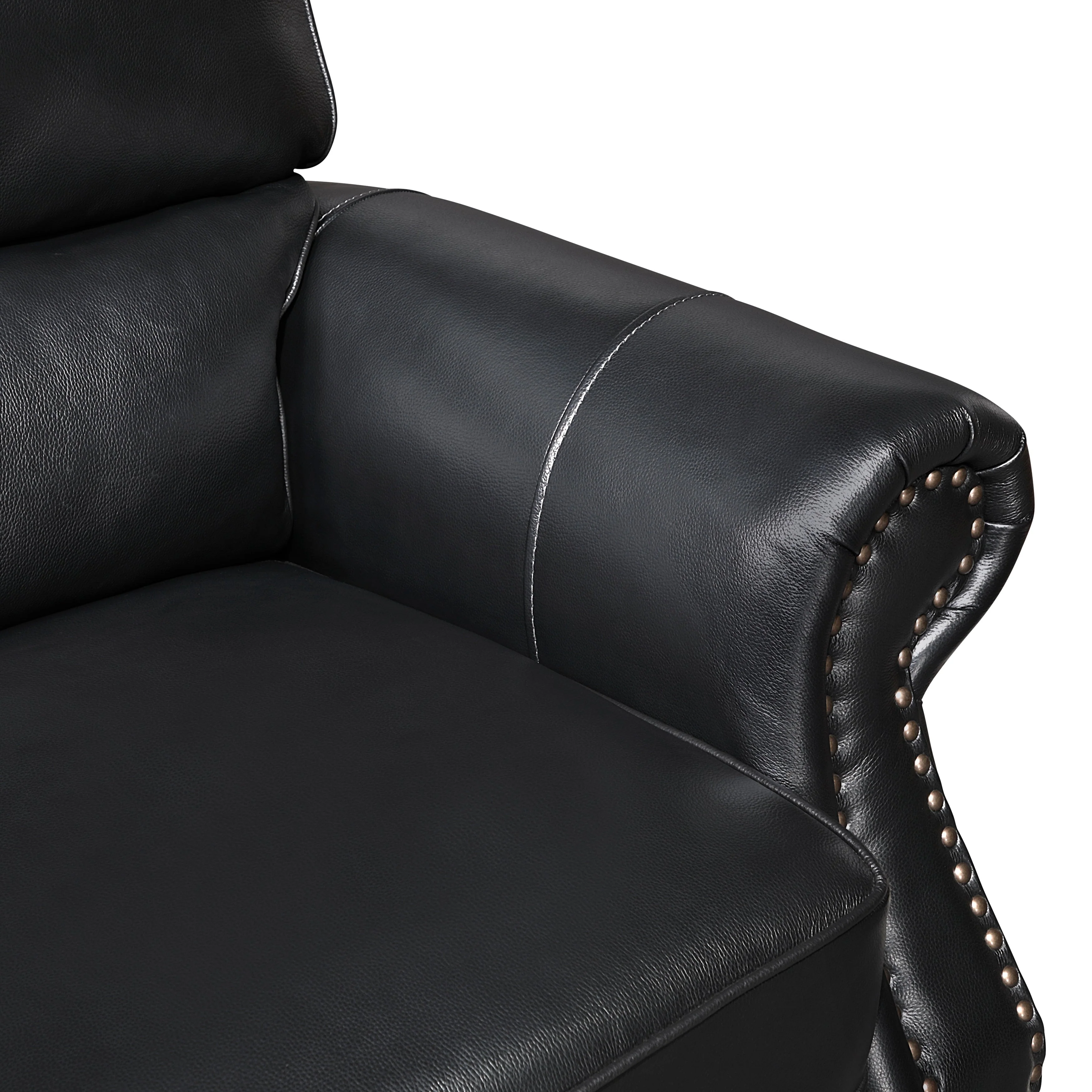 Remington Black Leather Loveseat - Image 5