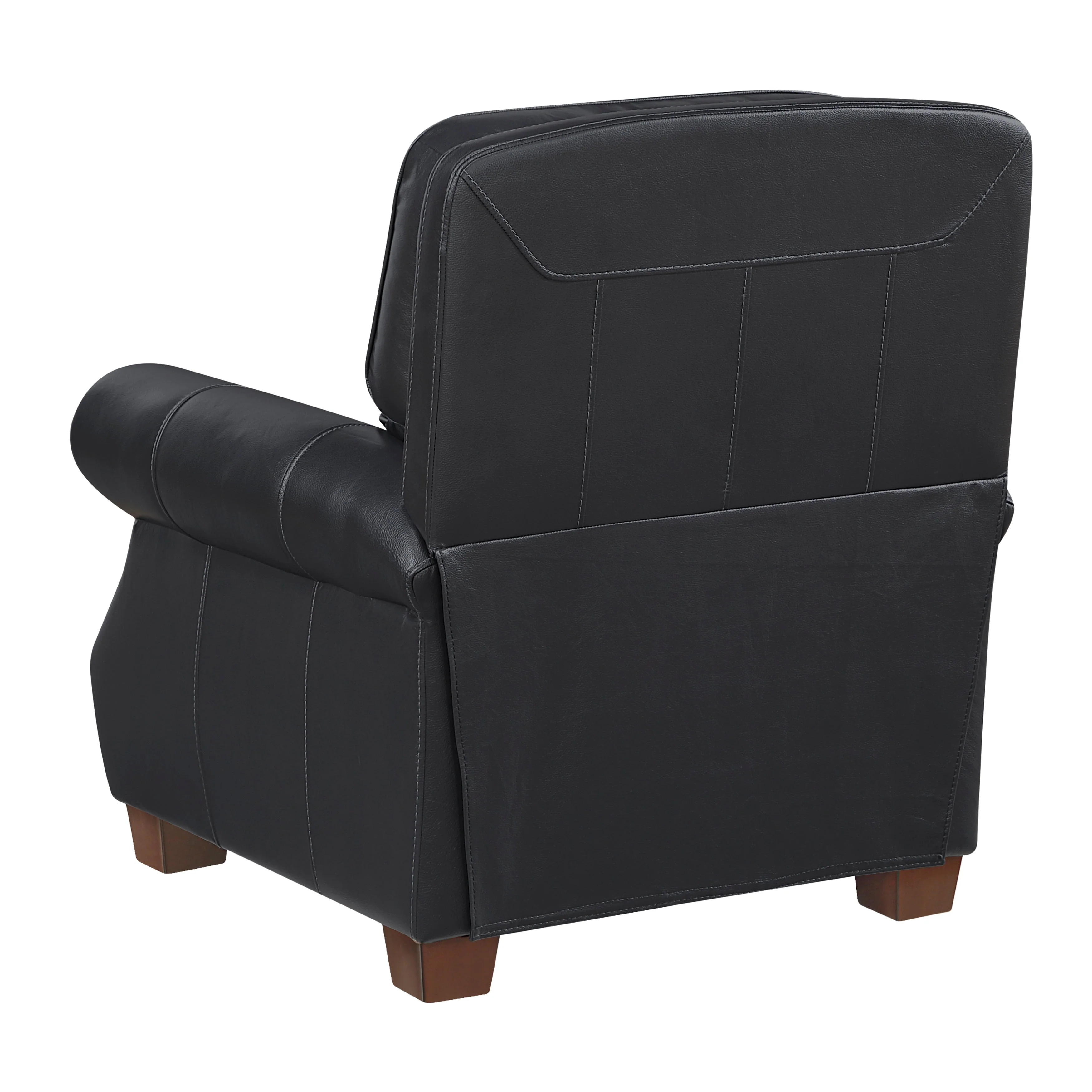 Remington Black Push Back Leather Reclining Chair - Image 4
