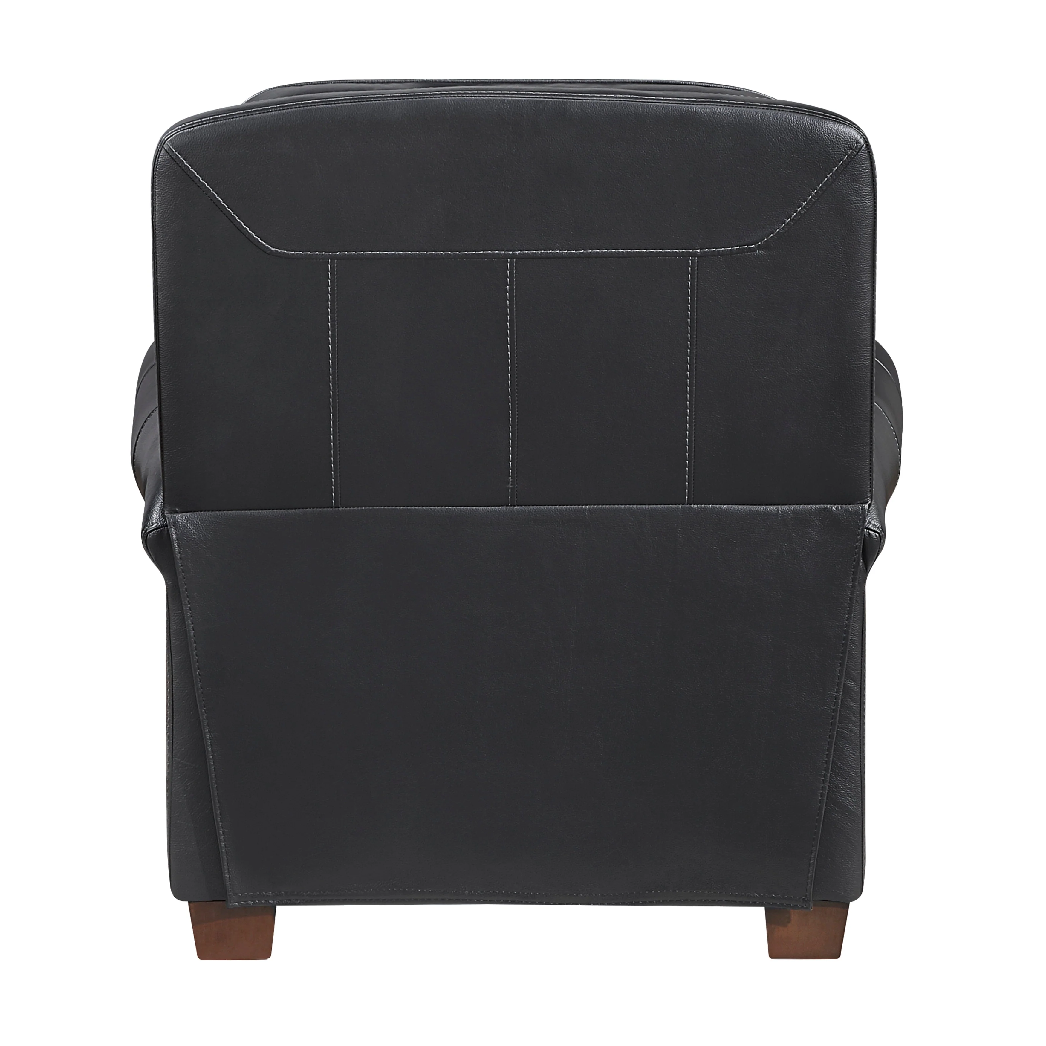 Remington Black Push Back Leather Reclining Chair - Image 5