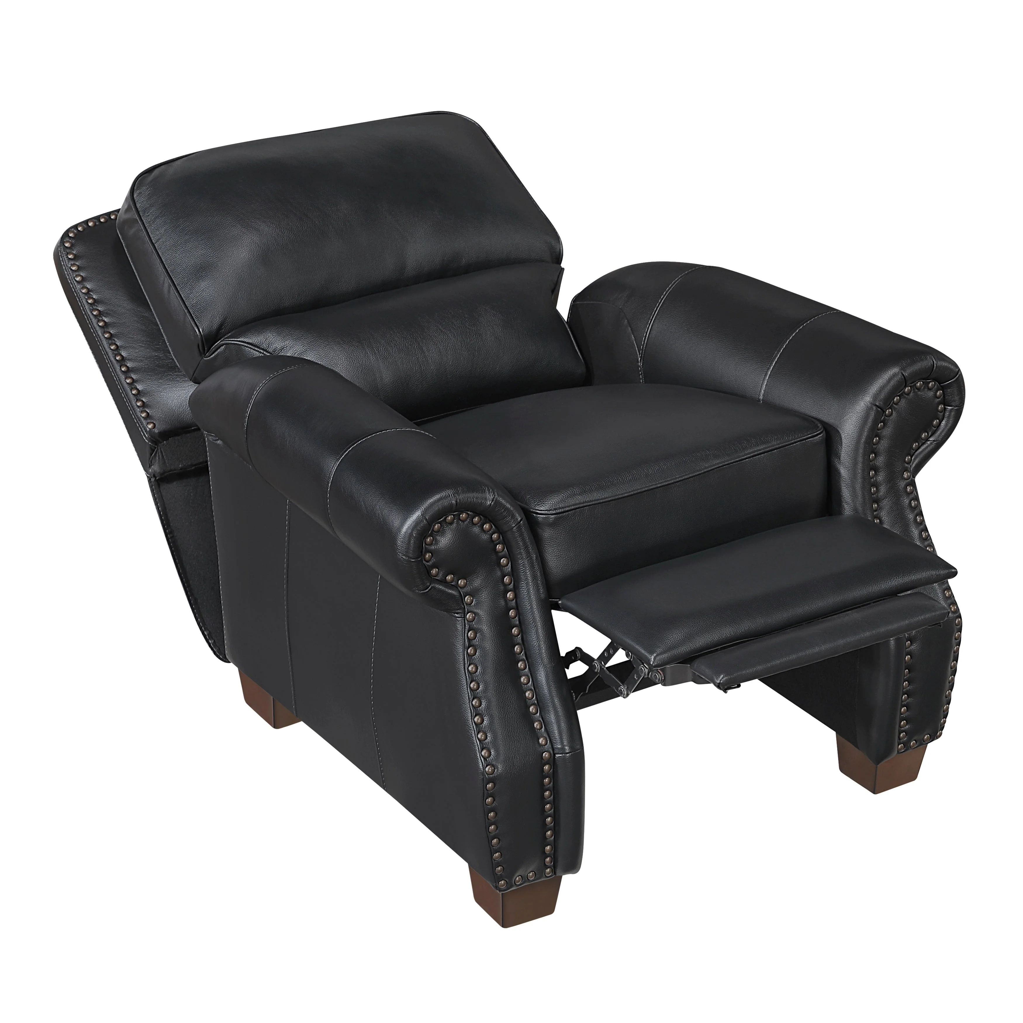 Remington Black Push Back Leather Reclining Chair - Image 7