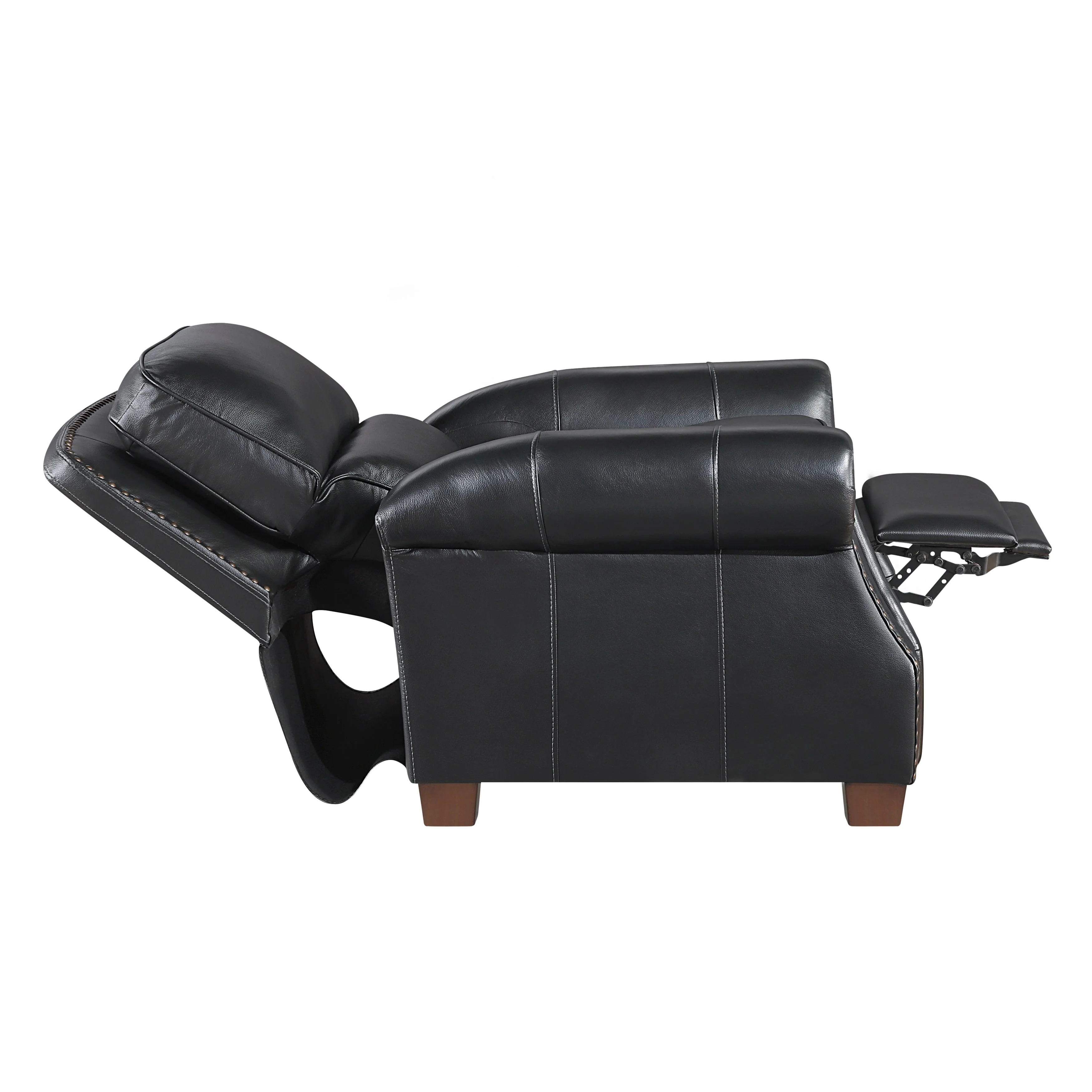 Remington Black Push Back Leather Reclining Chair - Image 9