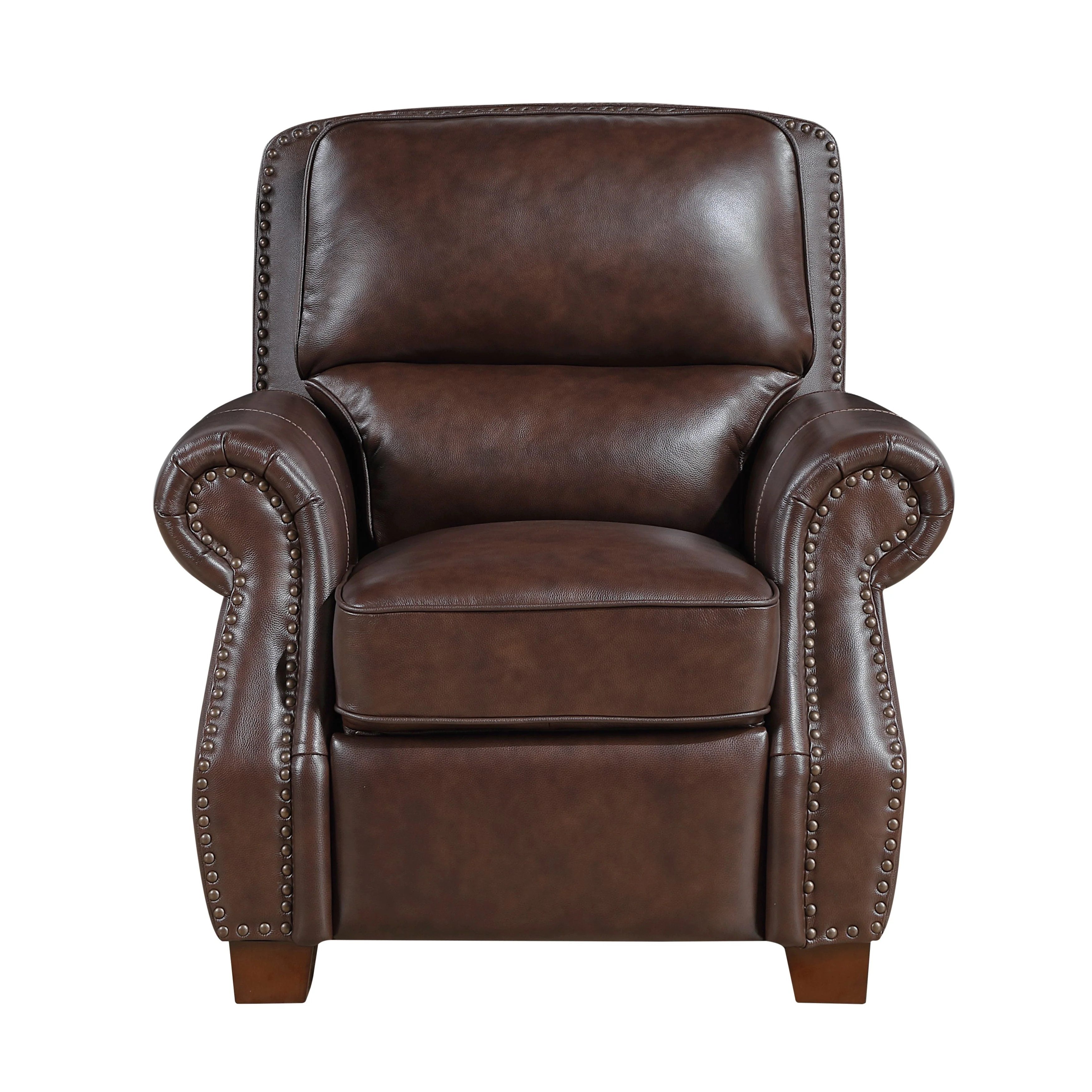 Remington Brown Push Back Leather Reclining Chair
