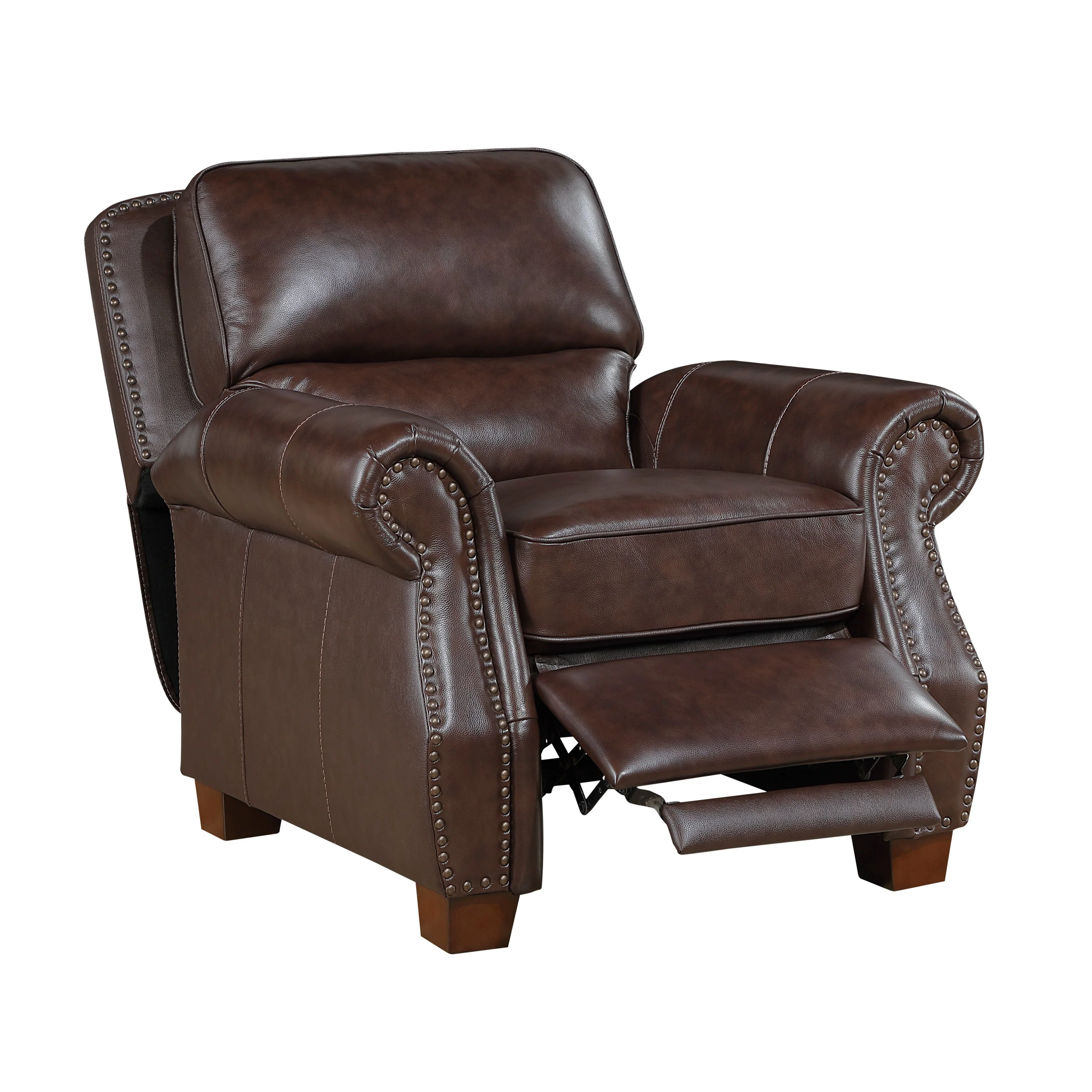 Remington Brown Push Back Leather Reclining Chair - Image 6