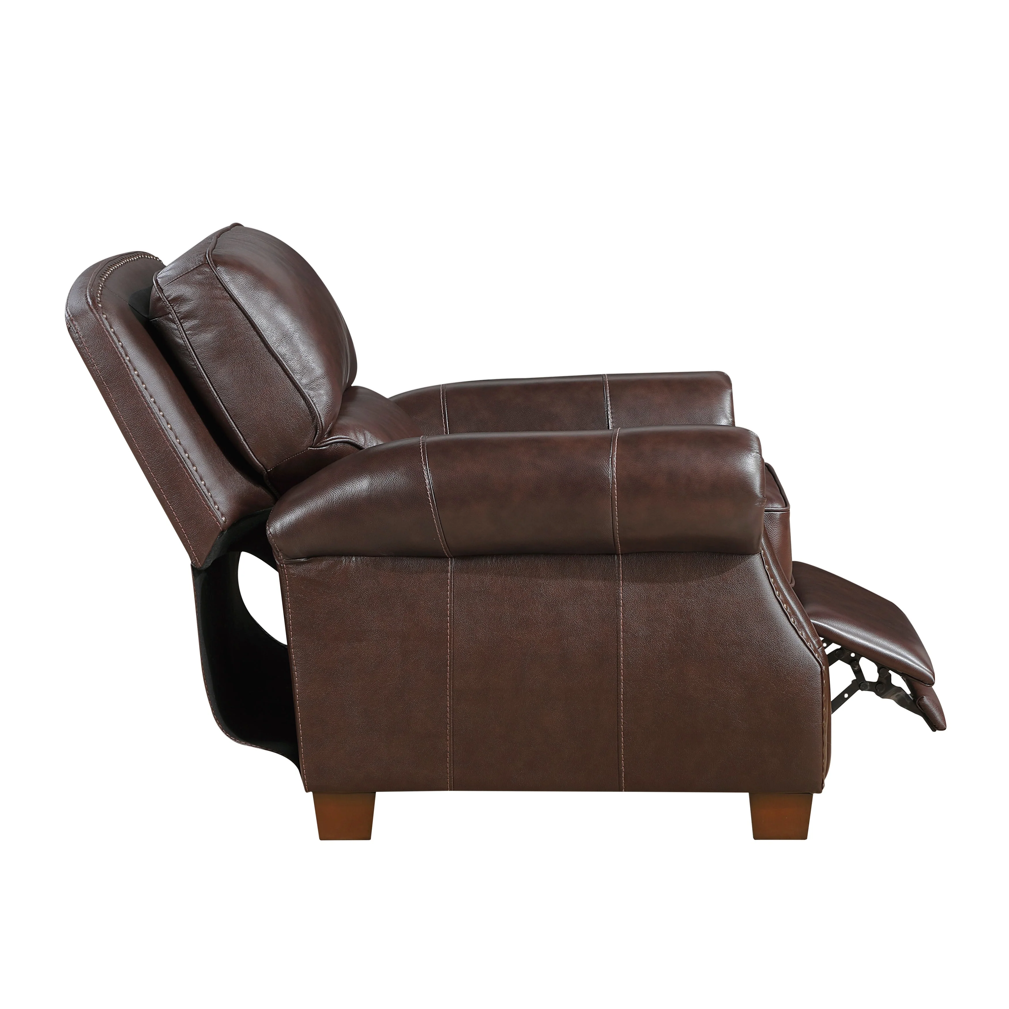 Remington Brown Push Back Leather Reclining Chair - Image 8