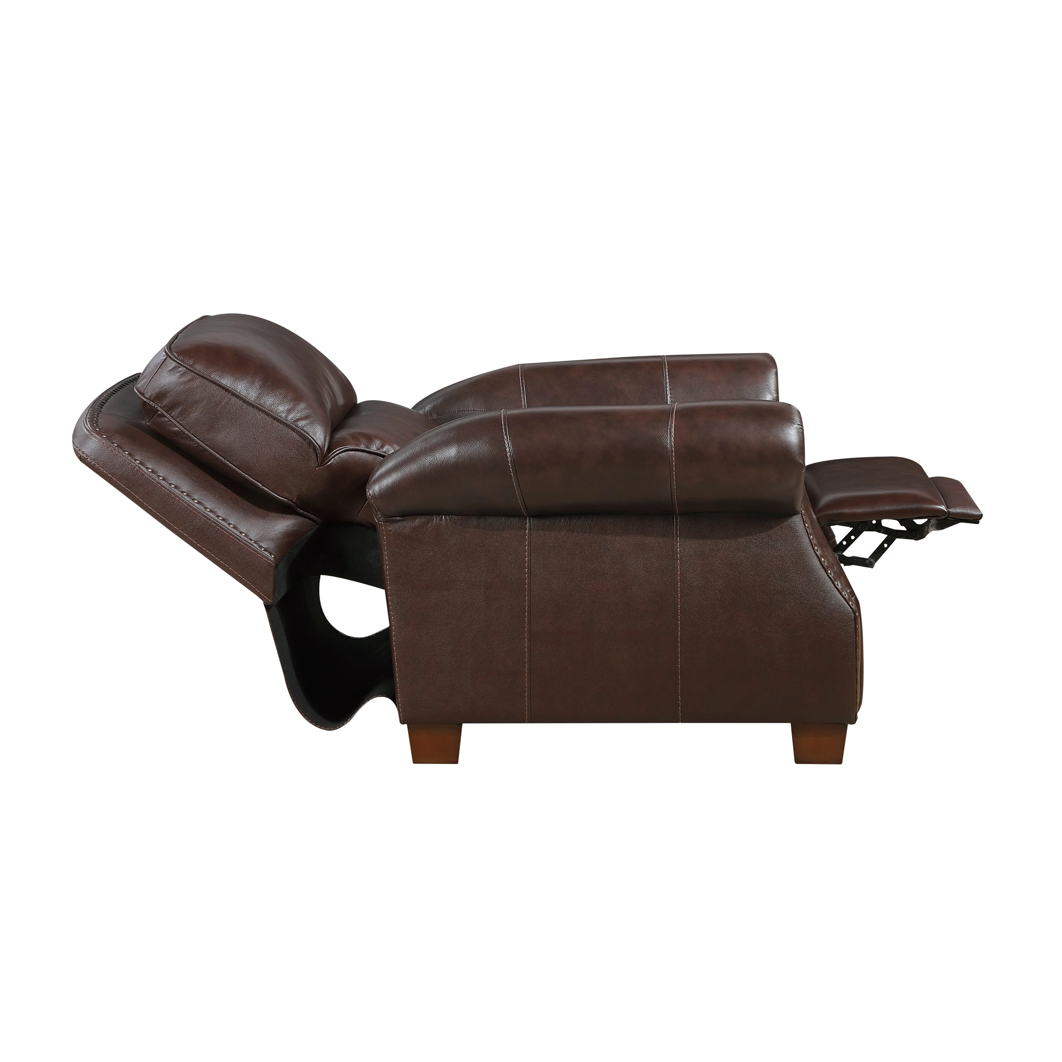 Remington Brown Push Back Leather Reclining Chair - Image 9