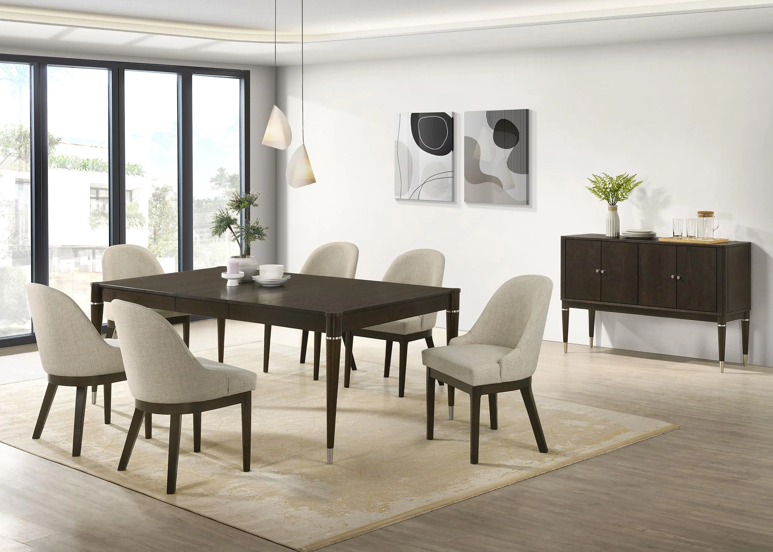 Reseda Oatmeal Upholstered Dining Side Chair, Set of 2 - Image 10