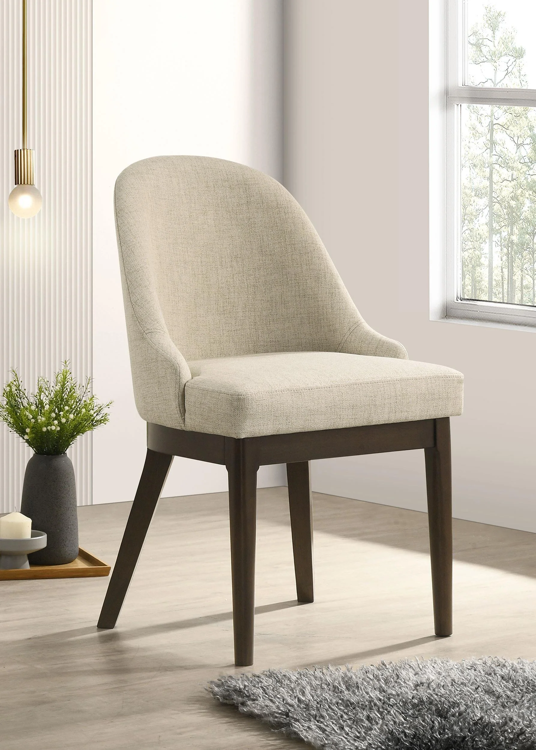 Reseda Oatmeal Upholstered Dining Side Chair, Set of 2 - Image 2