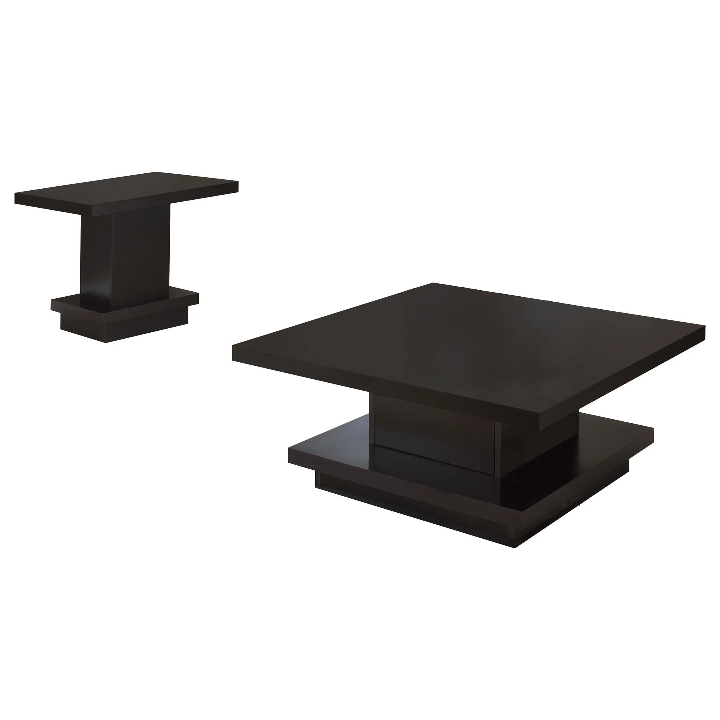 Reston Cappuccino 2-Piece Square Coffee and End Table Set - Image 2