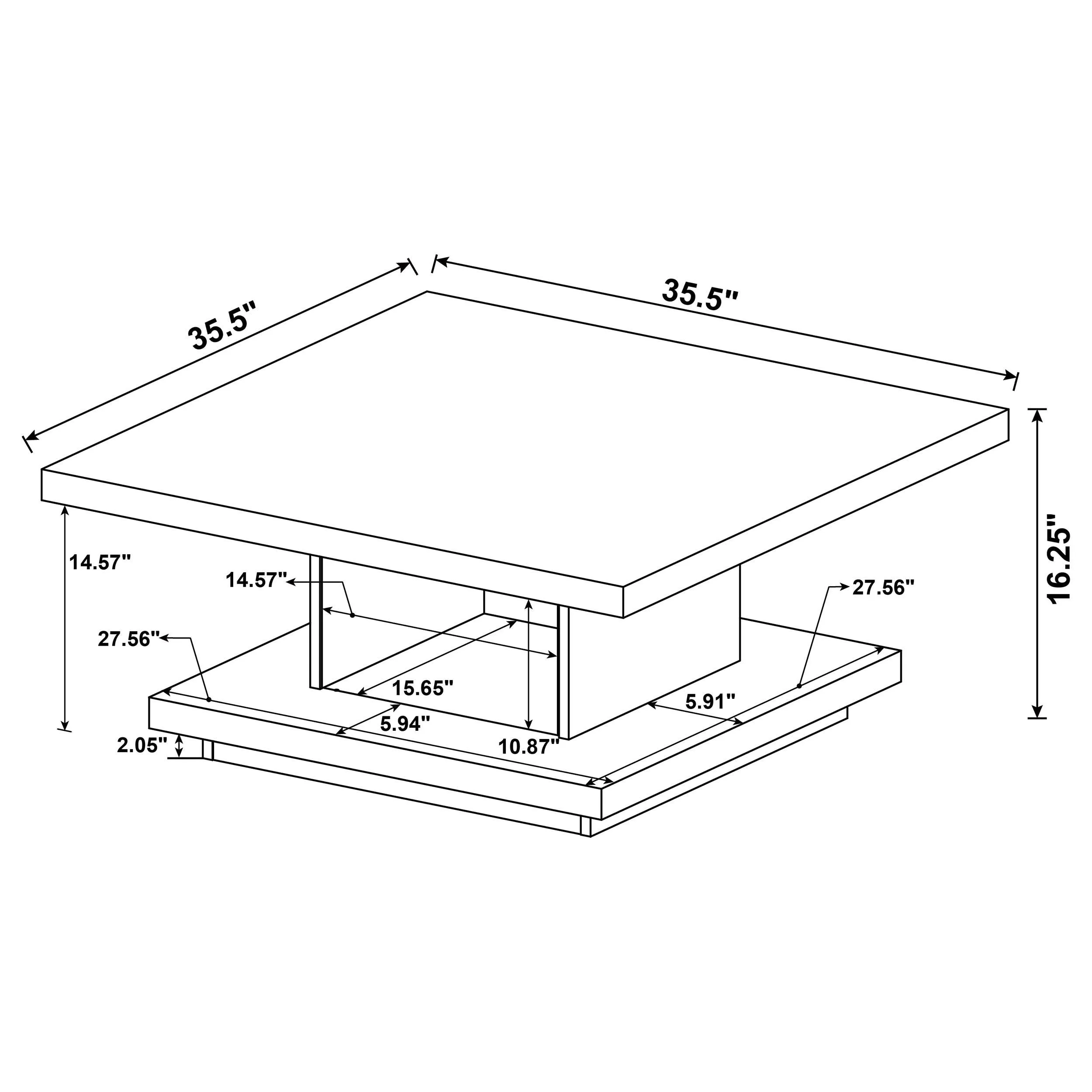 Reston Cappuccino 3-Piece Square Coffee and End Table Set - Image 10
