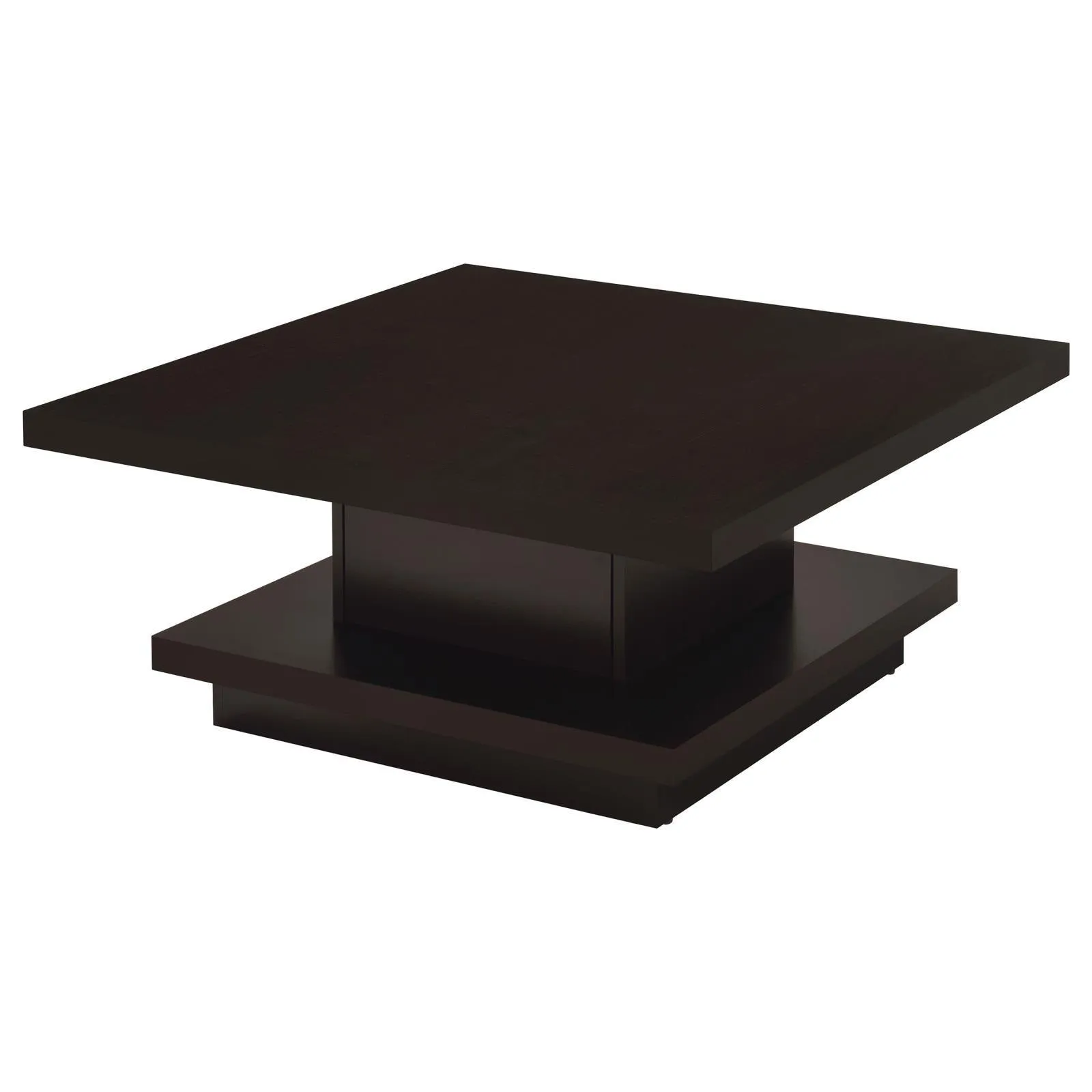 Reston Cappuccino Pedestal Square Coffee Table - Image 2