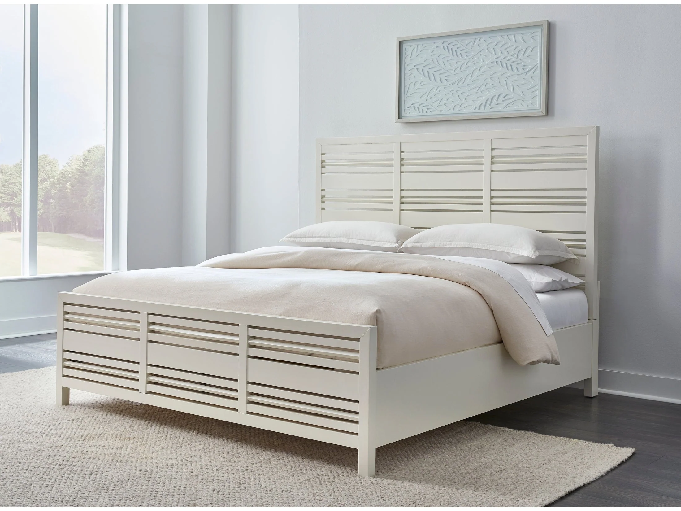 Retreat Slatted Platform Bed in Snowfall