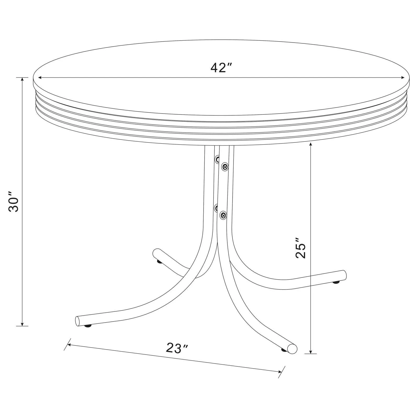 Retro Glossy White/Black 5-Piece Round Dining Set - Image 8