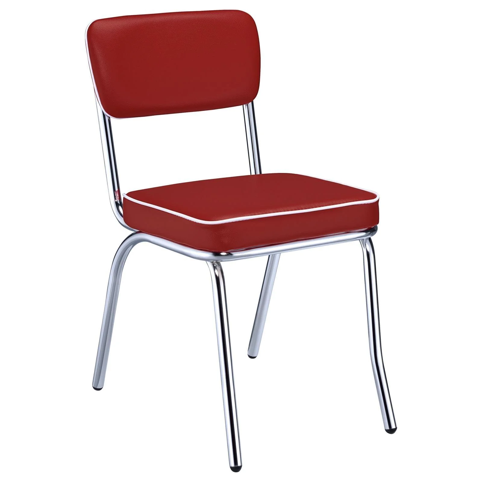 Retro Glossy White/Red 5-Piece Round Dining Set - Image 3