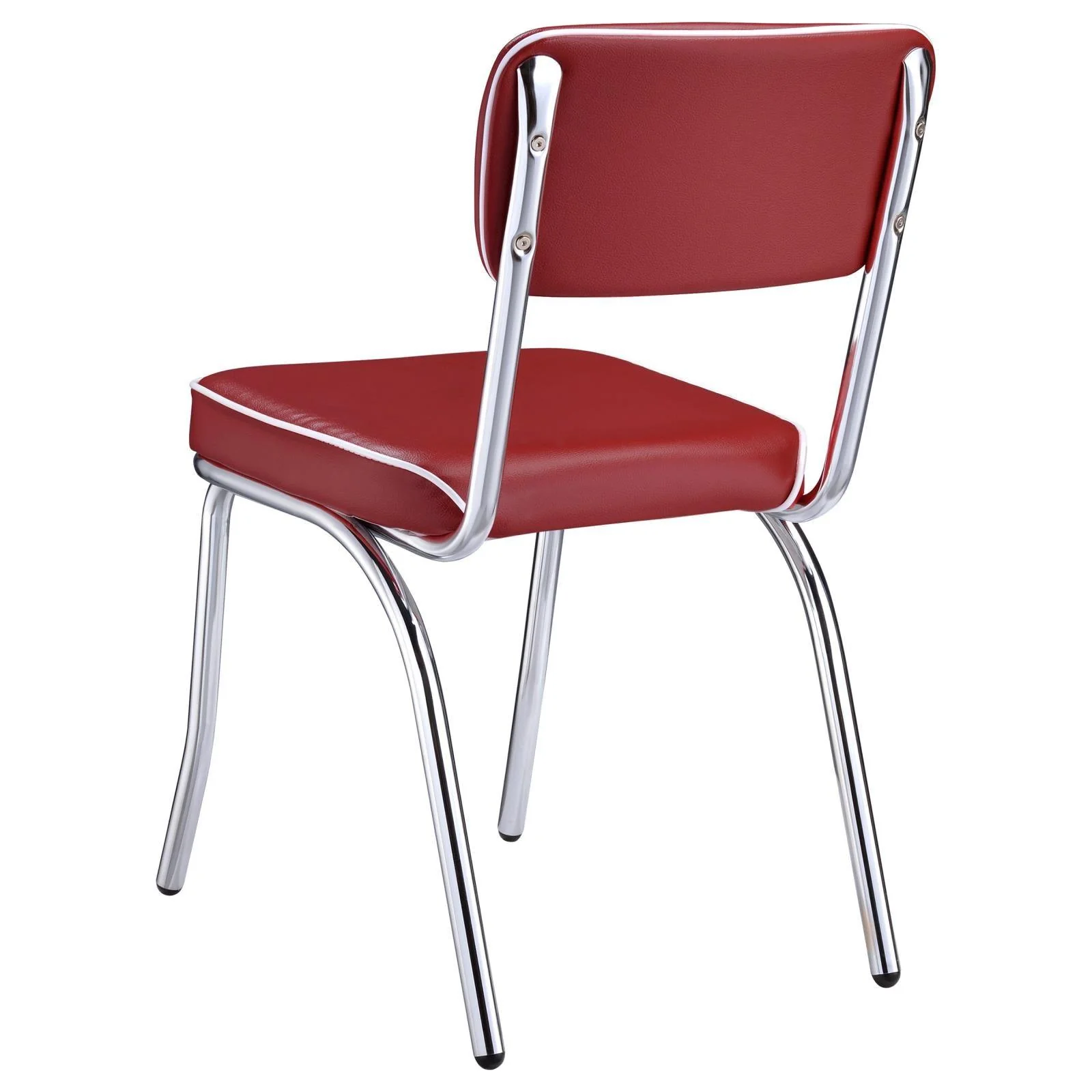 Retro Glossy White/Red 5-Piece Round Dining Set - Image 4