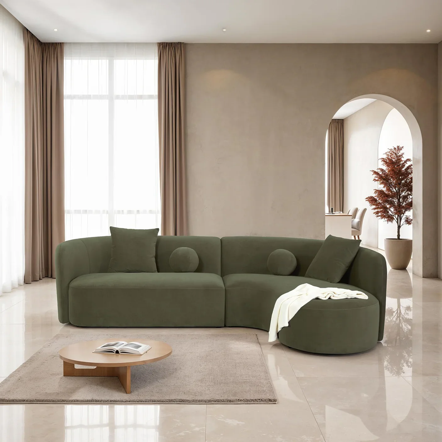 Revello Olive Green Sectional