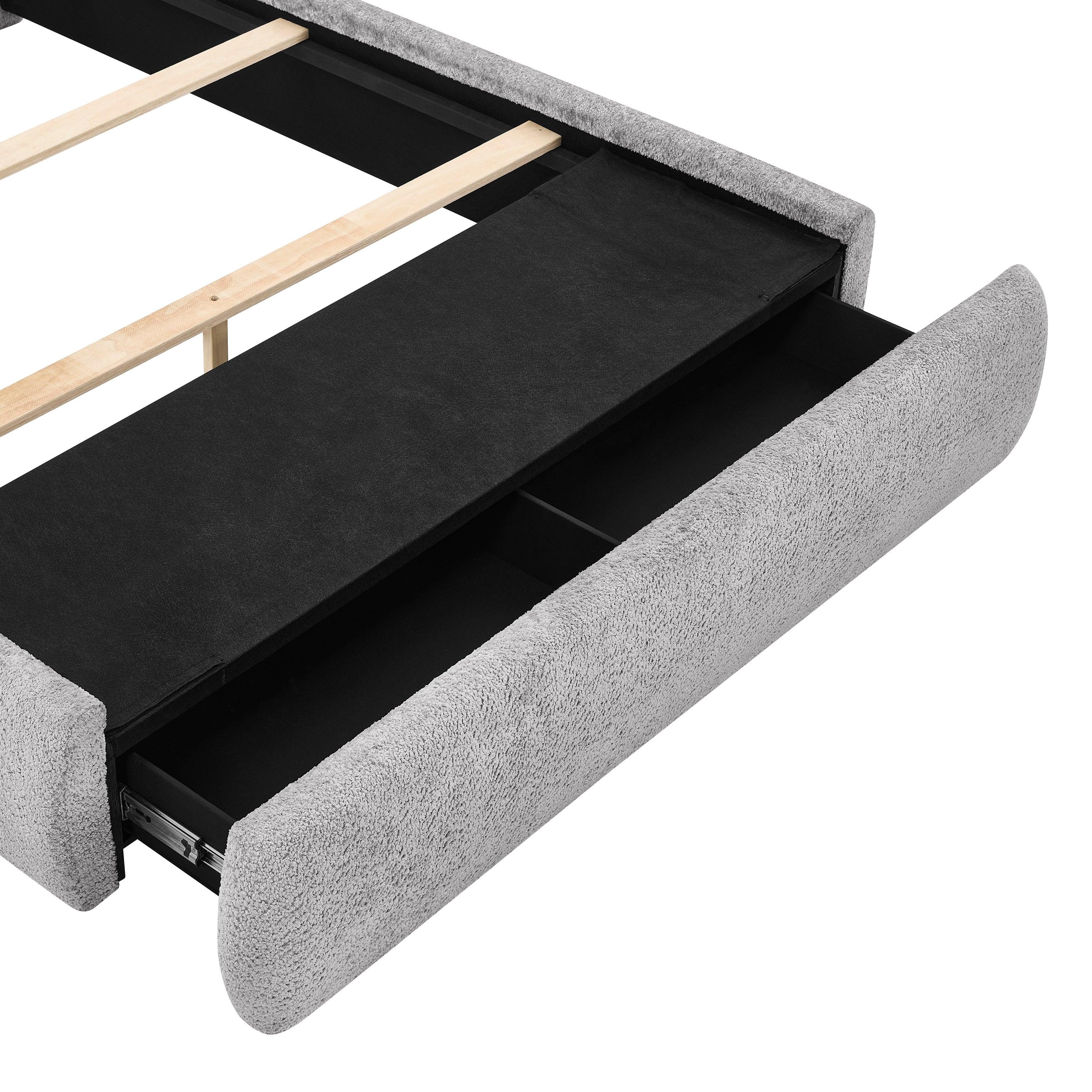 Reverie Pewter King Bed with Drawer - Image 4