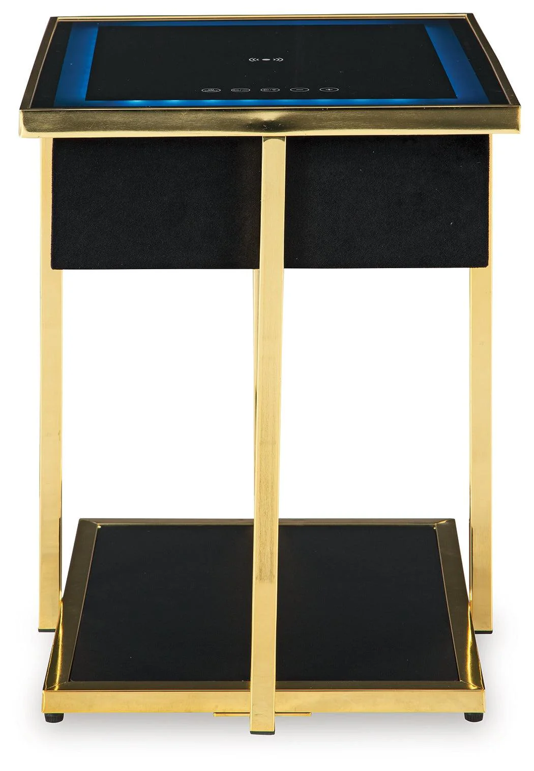 Rexwell Black/Gold Finish Accent Table with Speaker - Image 3