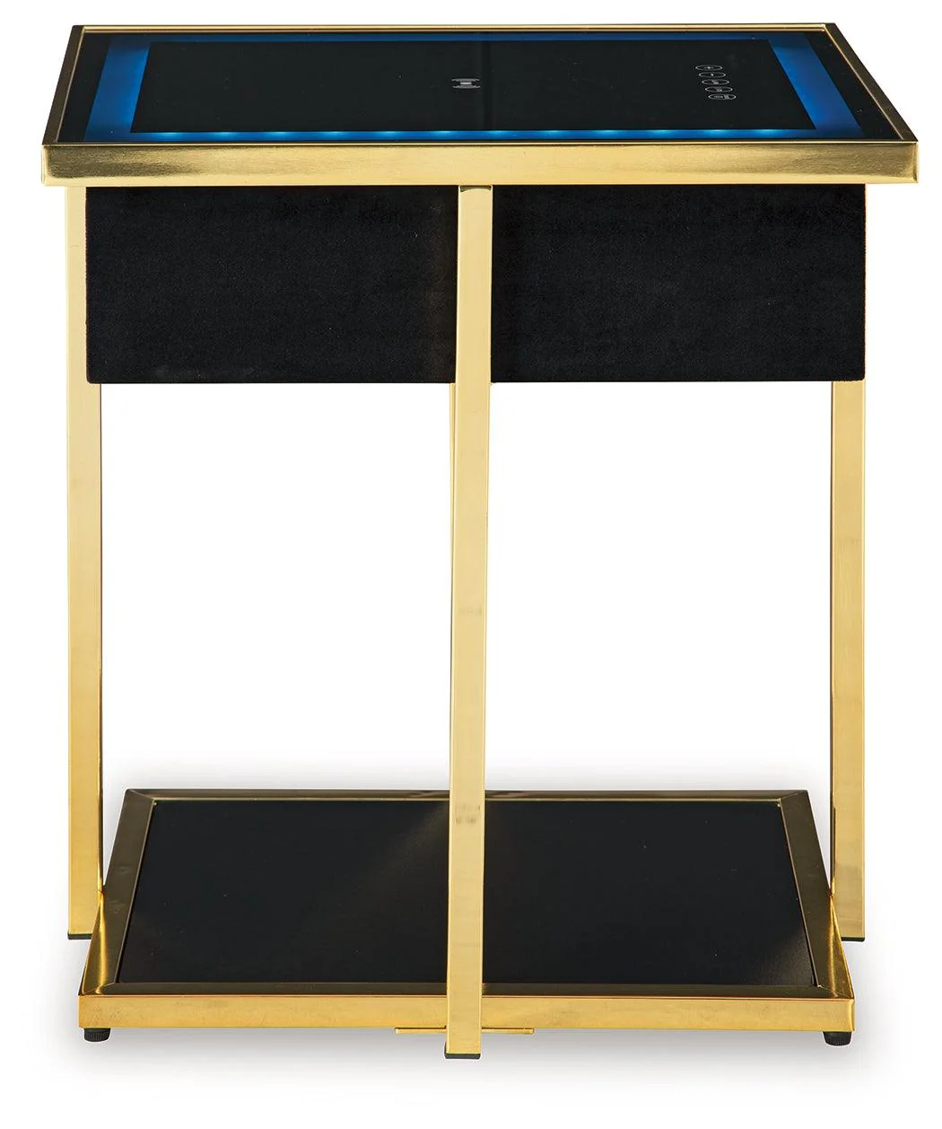 Rexwell Black/Gold Finish Accent Table with Speaker - Image 4