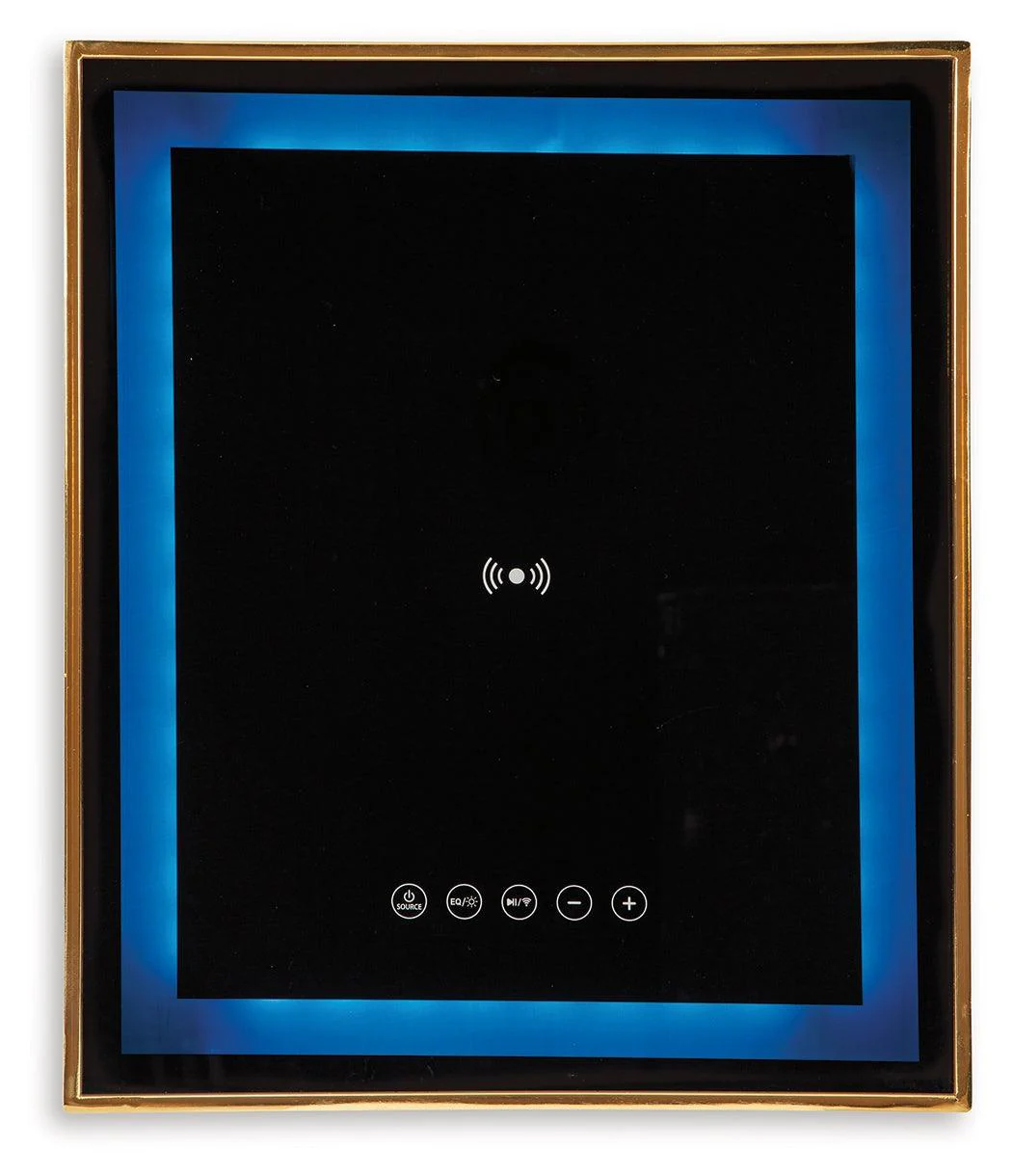 Rexwell Black/Gold Finish Accent Table with Speaker - Image 5